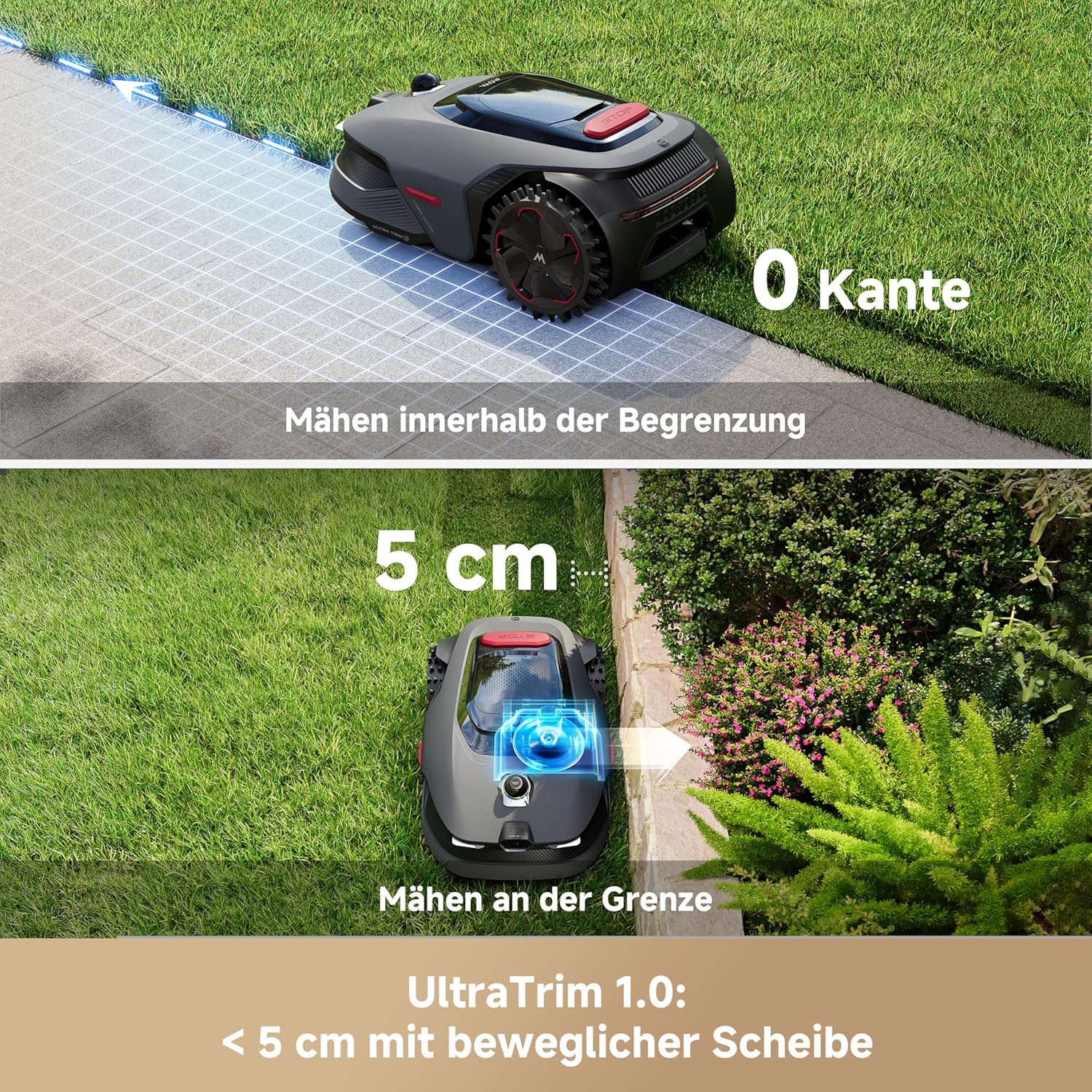 MOVA LiDAX Ultra 800 Robotic Lawnmower without Boundary Cable, Recommended 800 m², without RTK & Automatic Map Creation via 3D LiDAR with 360° & AI Vision, Suitable for Complex Terrain, U-shaped Path – Bild 3
