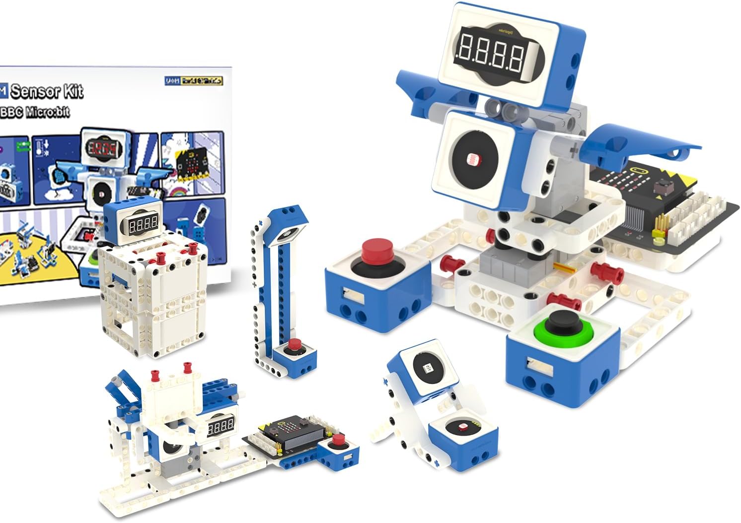 Yahboom Electronics Kit: Ein MINT-Lernkit für Studenten, bestehend aus einem Micro:bit, Sensoren, Bausteinen und Python/MakeCode-Programmiertools. – Bild 8