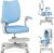 MARK ADLER Junior 4.6 Ergonomischer Kinder-Schreibtischstuhl, Drehstuhl, höhenverstellbare Rückenlehne, verstellbare 360°-Drehung, klappbare Armlehnen, Schwerkrafträder, Fußstütze, blau