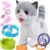 OR OR TU Katzenspielzeug für Kinder, Plüschkätzchen, elektronische Haustiere mit ferngesteuertem, interaktivem Spielzeug, Katze läuft und bellt, leckt Katze, Kinderspielzeug für Kinder, Geschenk