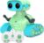 ALLCELE Roboter Kinderspielzeug, wiederaufladbarer ferngesteuerter Roboter mit LED-Augenmusik und lustigen Geräuschen für 3 4 5 6 7 8 Jahre alte Jungen Blau Grün