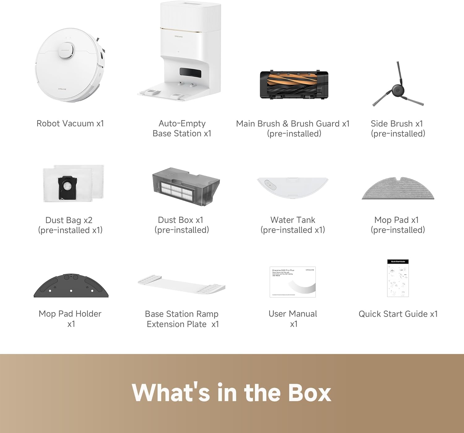 DREAME D20 Pro Plus Robot Vacuum, 13,000Pa Suction, DuoBrush for Pet Hair, Corner Cleaning, Self Emptying, LDS Navigation Laser Avoidance, Vacuum Mop, Hard Floors&Carpets, 5,200mAh Battery White - Image 11