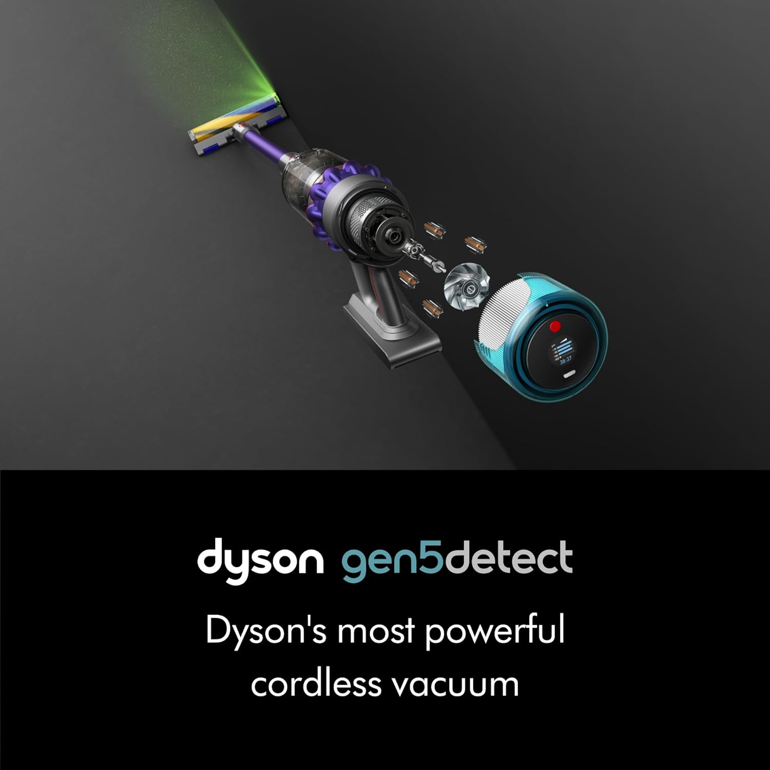 Dyson Gen5detect Cordless Vacuum, 280AW, 3 Power Modes, Up to 70 Minutes,² Illumination Reveals dust, HEPA Filtration, All Floor Types - Image 2