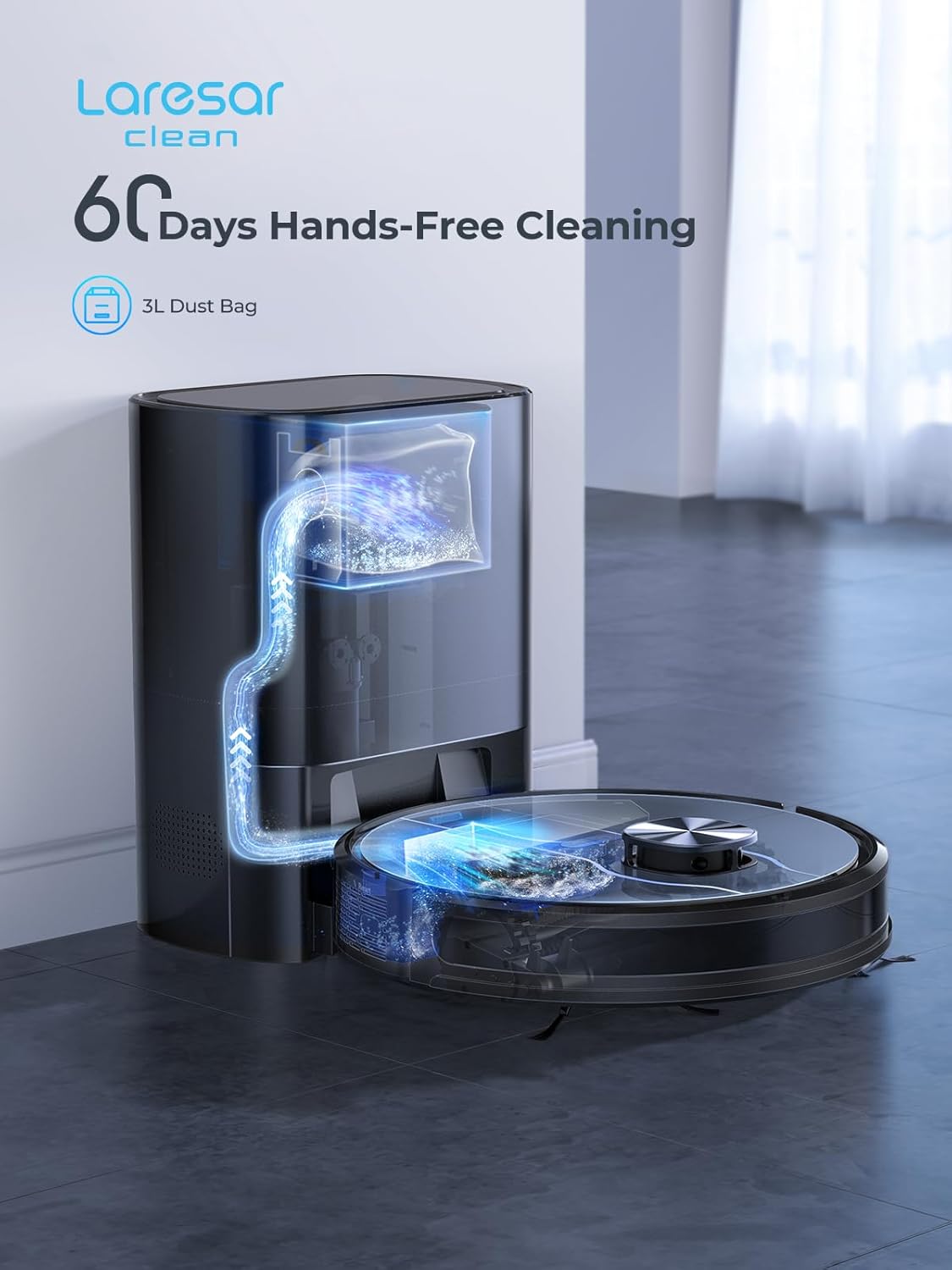 Robot Vacuum and Mop, 5000Pa Self-Emptying Robot Vacuum, Smart Lidar Navigation Robot Vacuum Cleaner with Home Mapping, 180 Min Max, Ultra-Slim, Ideal for Pet Hair, Hard Floor, Carpet (L6 Nex) - Image 3