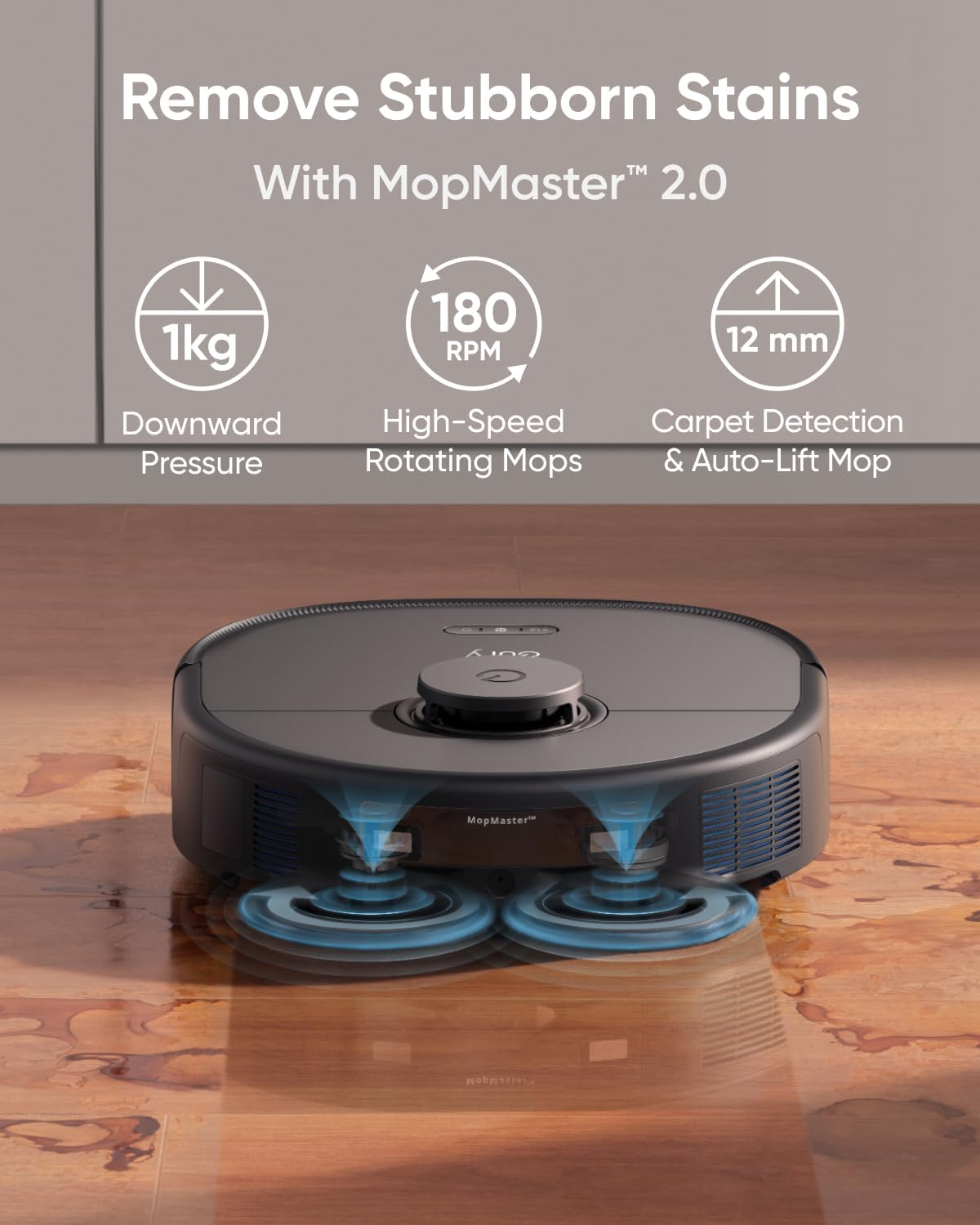 eufy X10 Pro Omni Robot Vacuum and Mop Combo, Incredible Suction, Dual Mops with 12 mm Auto-Lift and Carpet Detection, AI Obstacle Avoidance, Auto Mop Washing&Drying, Self-Emptying, Self-Refilling - Image 3