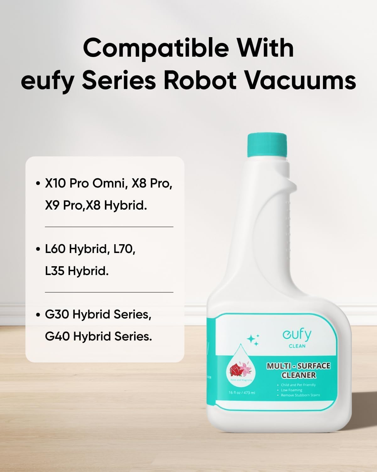 eufy X10 Pro Omni Robot Vacuum and Mop Combo, 8,000 Pa Suction, Dual Mops with 12 mm Auto-Lift and Carpet Detection + Official Floor Cleaning Solutions (2 Bottles) - Image 7