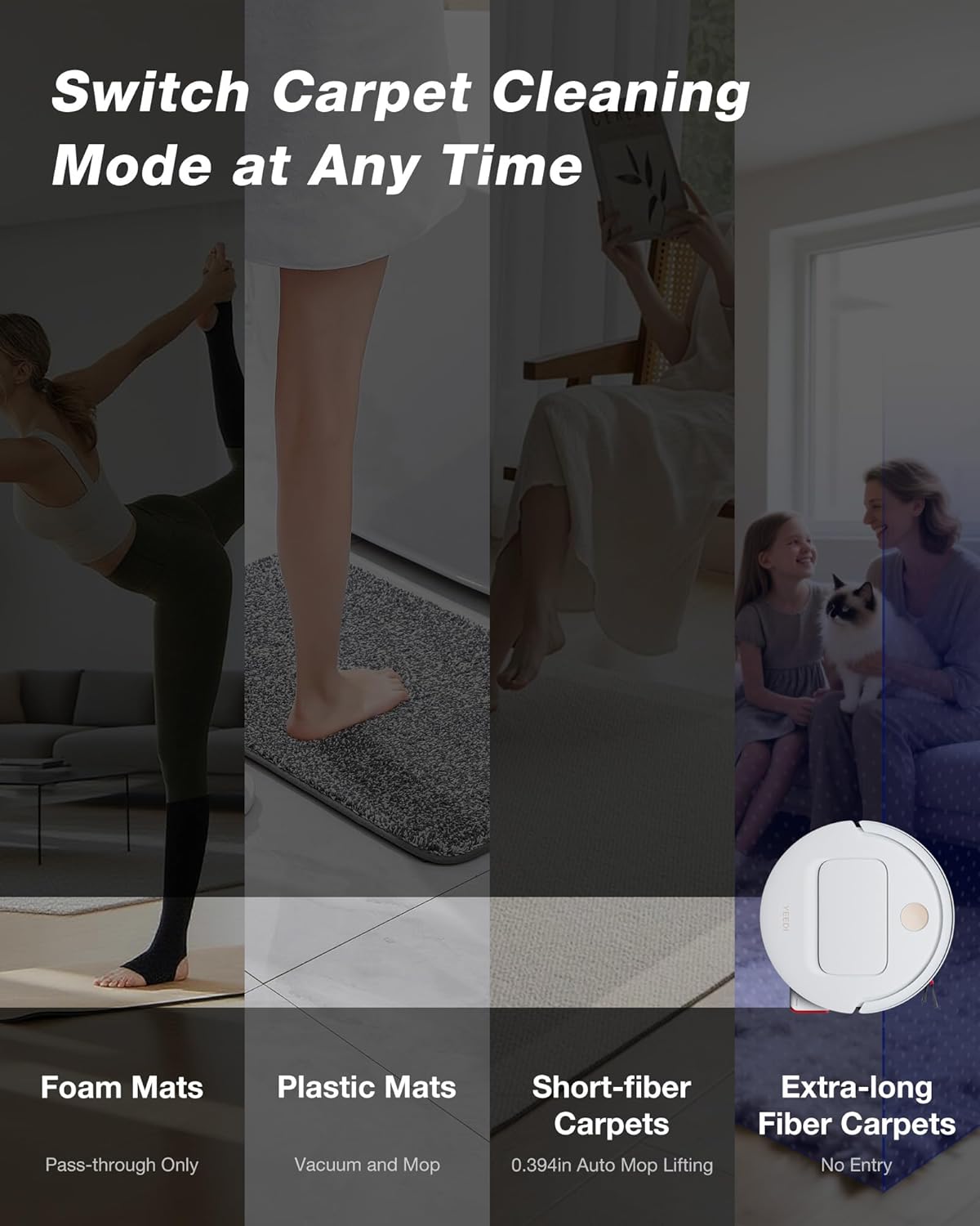 Yeedi M14 Plus Robot Vacuum and Mop with All-in-One Station, 18000Pa, OZMO Roller Instant Self-Washing Mopping, 167℉ Hot Water Mop Washing & Self-Drying, ZeroTangle 3.0, Self-Emptying, White - Image 8