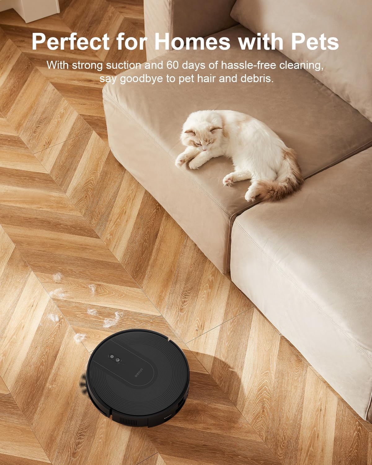 Robot Vacuum Cleaner with Self-Emptying Base – 9000Pa Suction, 85 Days of Dust Storage, Wi-Fi/App/Alexa Control – Ideal for Hard Floors, Low Carpets, and Pet Hair - Image 9