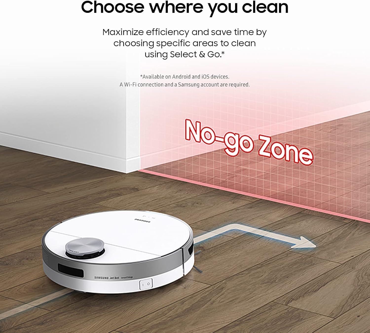 SAMSUNG Jet Bot+ Robot Vacuum Cleaner w/ Clean Station, Automatic Emptying, Precision Cleaning, 5-Layer Filter, Intelligent Power Control for Hardwood Floors, Carpets, Area Rugs, VR30T85513W/AA, White - Image 6
