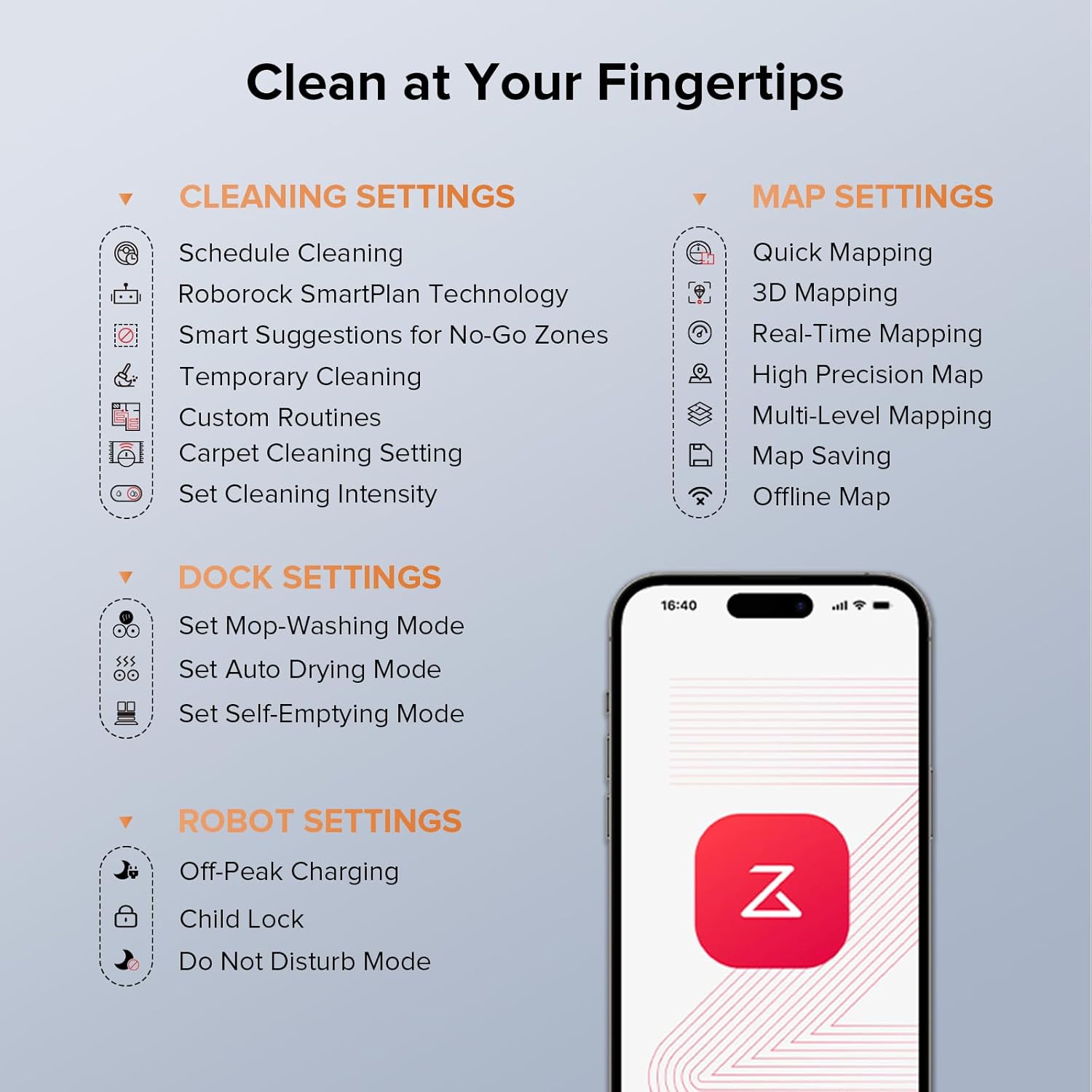 Roborock Qrevo Edge S5A Robot Vacuum and Mop, 18,500Pa, Zero-Tangling, DuoDivide Main Brush, FlexiArm Side Brush, Hot Water Mop Washing & Self-Cleaning, Warm Air Drying, Self-Emptying, White - Image 8