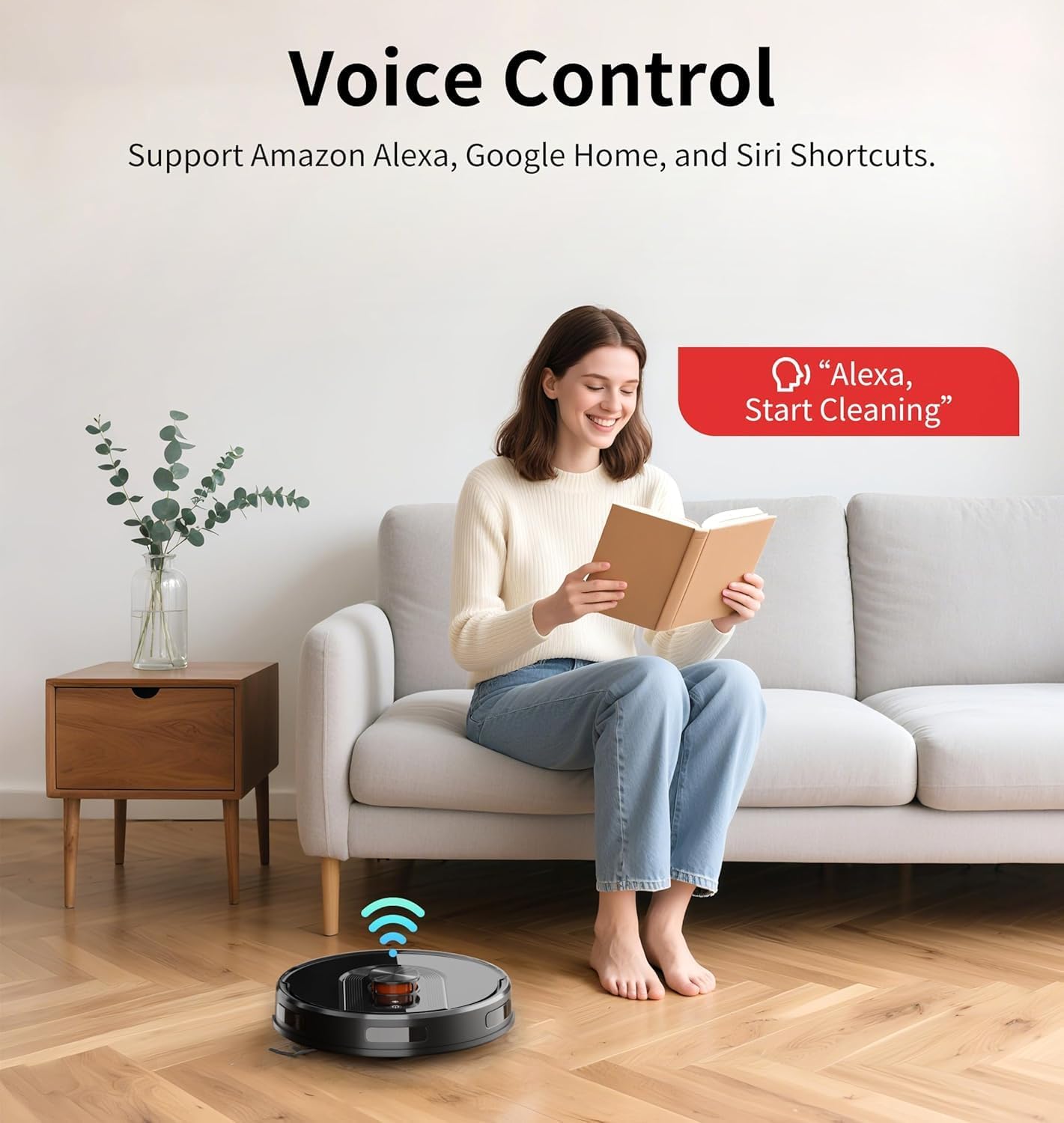 Robot Vacuum and Mop Combo with Self-Emptying, Customizable Map Cleaning with LiDAR Navigation, 6000Pa Suction, Smart No-Go Zones, 70Days Hands-free Robotic Vacuum Cleaner for Floor, Carpet, Pet Hair - Image 8