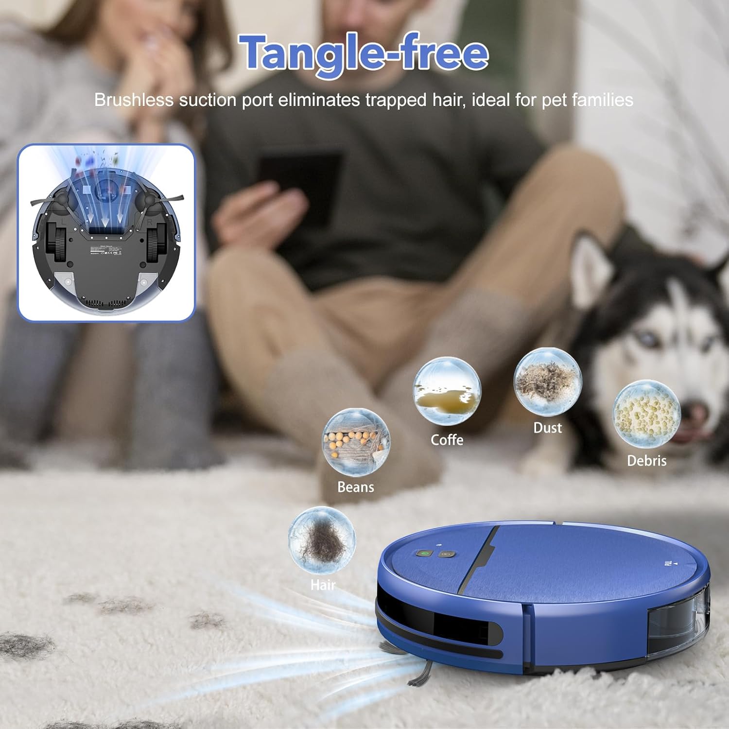 Robot Vacuum and Mop Combo, 2 in 1 Robotic Vacuums Cleaner with WiFi/App, Robot Vacuum with Water Tank, Strong Suction, Schedule, Self-Charging, Quiet, for Hard Floor, Pet Hair, Low Pile Carpet - Image 6