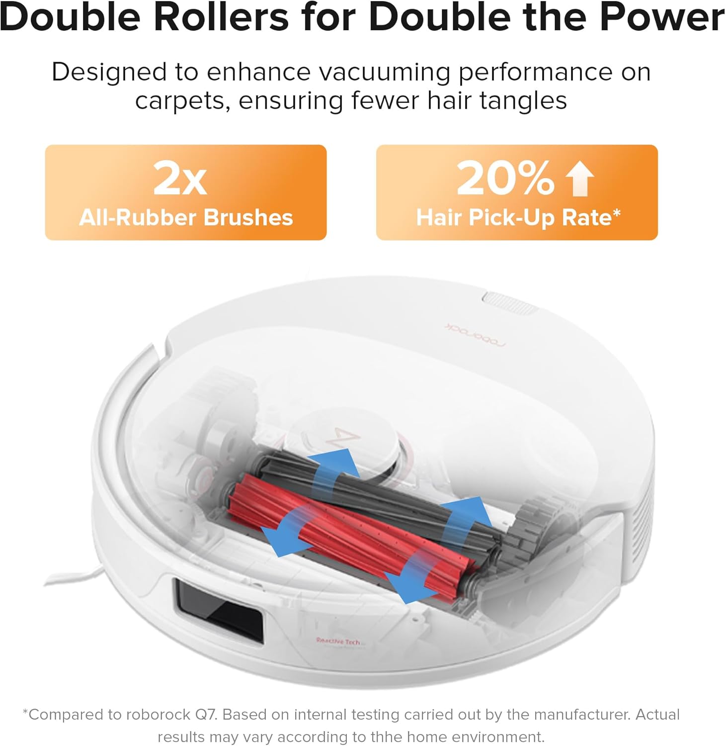 roborock Q8 Max Robot Vacuum and Mop Cleaner, DuoRoller Brush, 5500Pa Strong Suction, Lidar Navigation, Obstacle Avoidance, Multi-Level Mapping, Perfect for Pet Hair - Image 5