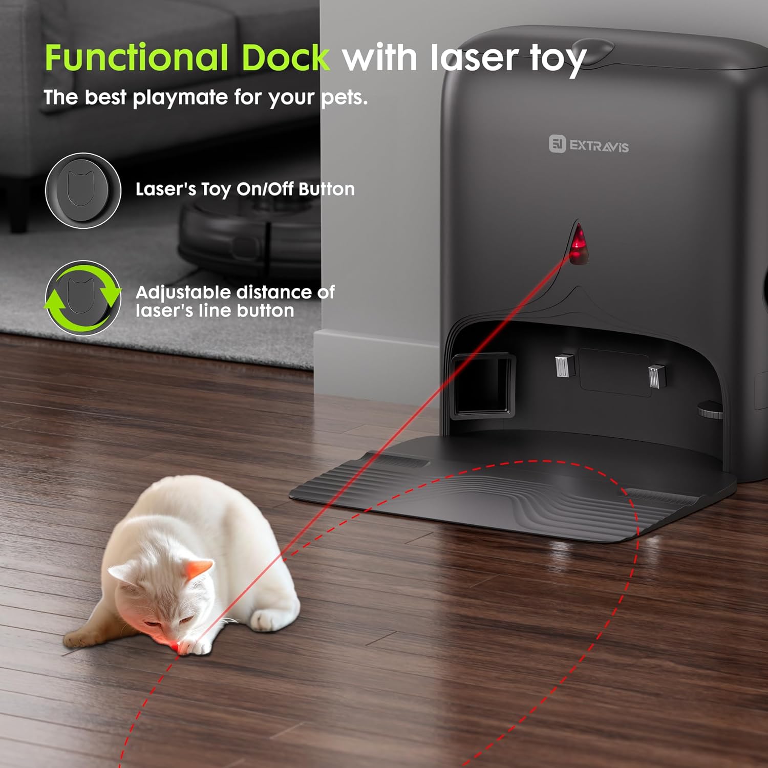 Robot Vacuum and Mop, V5 Tangle Cutter Technology for Pet Hair, 8500Pa Suction, 75-Day Capacity, LDS Navigation, Pet Laser, Robotic Vacuums Cleaner for Hair, Floors, Tile, Carpet, APP & Voice Control - Image 4