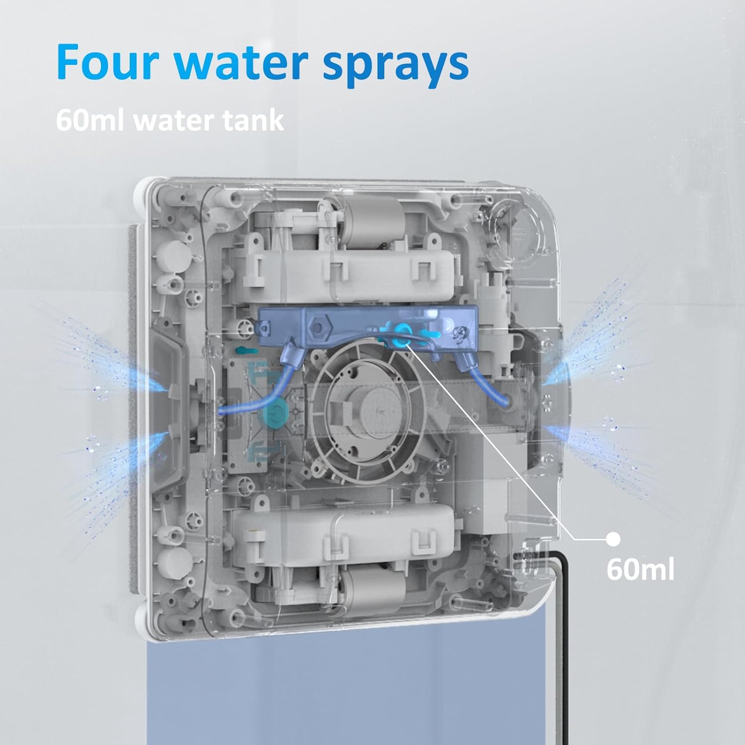 Mamibot W120-DP Robot Window Cleaner for High-Rise Glass - 3200Pa Strong Suction, Multiple Cleaning Modes,4 Water Spray Nozzles,Edge Detection Technology,App&Remote Control(Blue) - Image 2