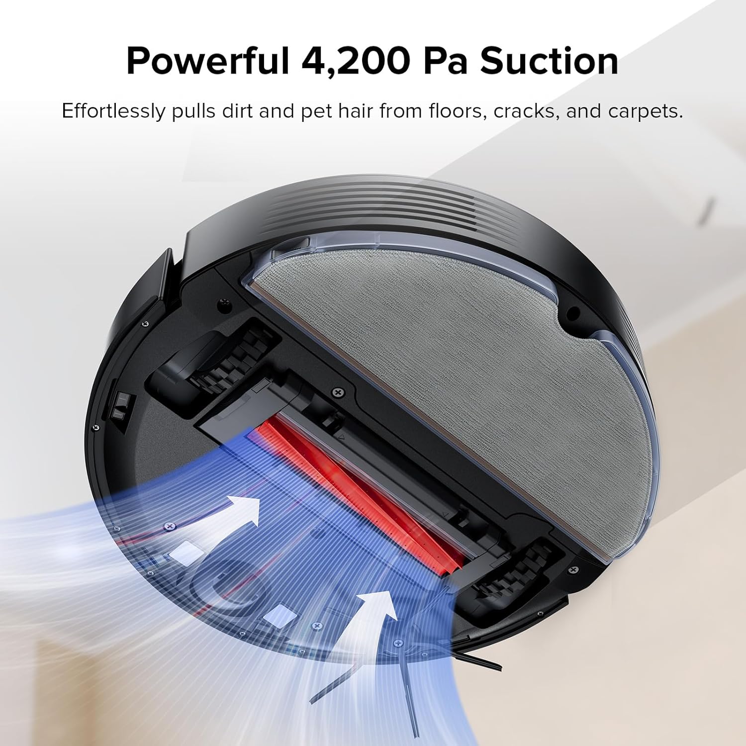 roborock Q7 Max Robot Vacuum and Mop, 30-Level Adjustable Water Flow, 4200Pa Suction, PreciSense LiDAR Navigation, No-Go Zone, No-Mop Zone, 3D Mapping, App & Voice Control, Ideal for Pet Hair - Image 3