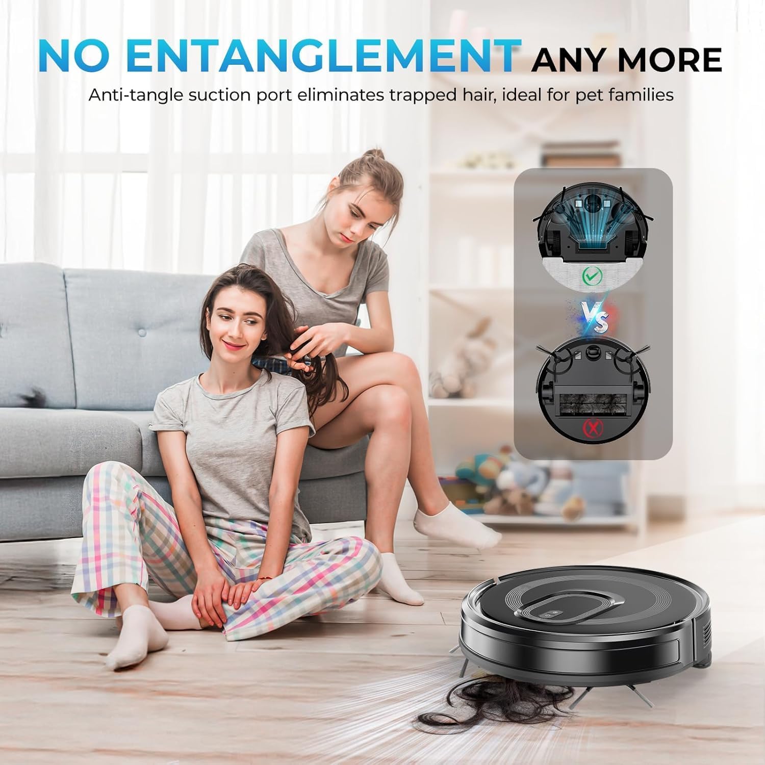 Robot Vacuum and Mop Combo, 2 in 1 Mopping Robot Vacuum Cleaner, 4200Pa Powerful Suction, Multi-Surface Cleaning, Obstacle Avoidance, Self-Charging, Easy to use, App & Voice Control, Works with Alexa - Image 4