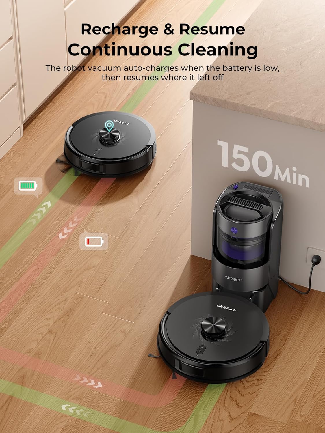 Robot Vacuum and Mop, Upgraded Bagless Robot Vacuum Cleaner with Self-Emptying, 6000Pa Robotic Vacuum with LiDAR Navigation, Smart Mapping, Schedule, App/Alexa Control for Carpet/Pet Hair, Q20 Ultra - Image 6