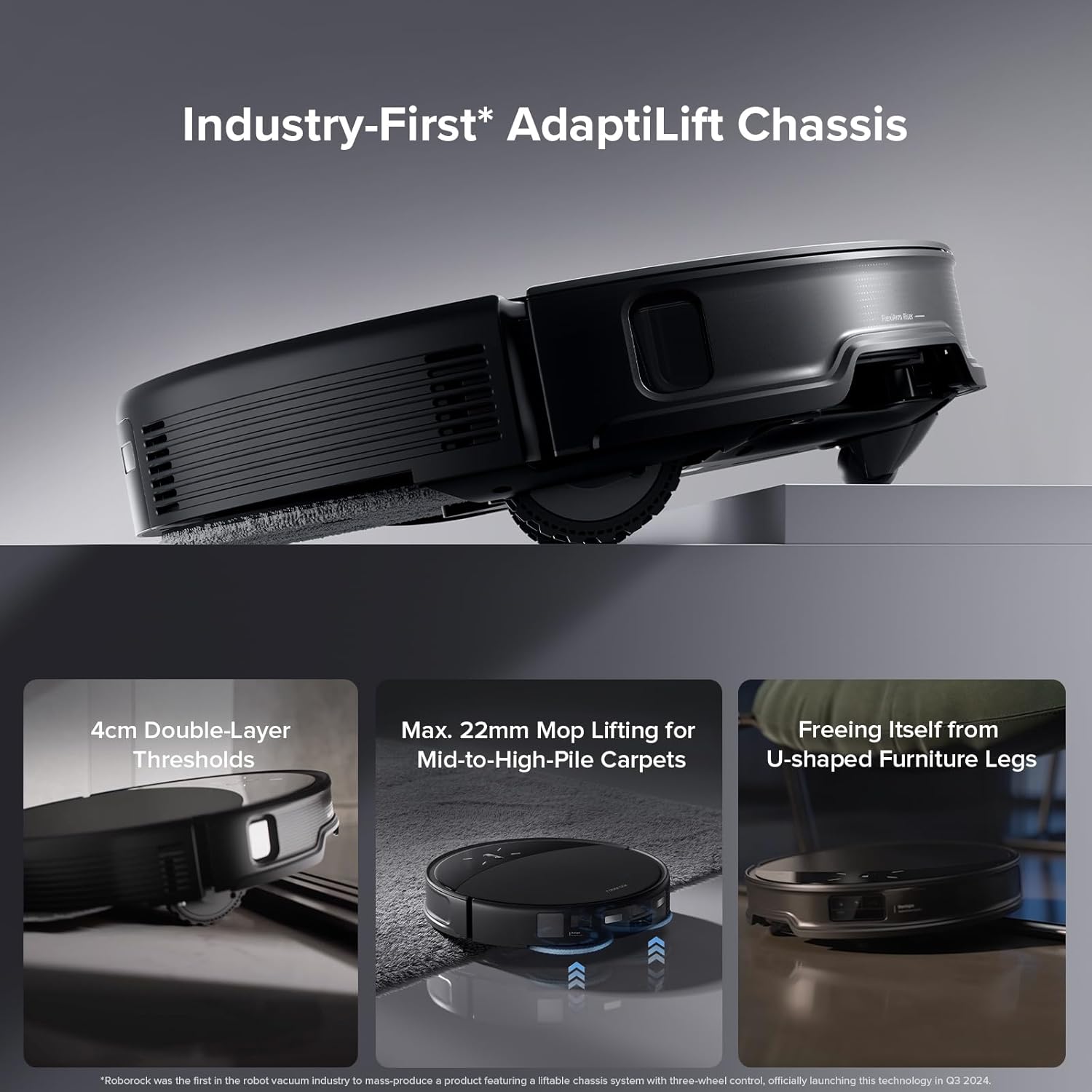 roborock Saros 10R Robot Vacuum and Mop, 22,000 Pa Suction, Zero-Tangling, 3.14’’ Ultra Slim, FlexiArm Riser Technology for Carpet & Floor, Corner & Edge Cleaning, Self-Emptying, Hot Air Drying, Black - Image 3