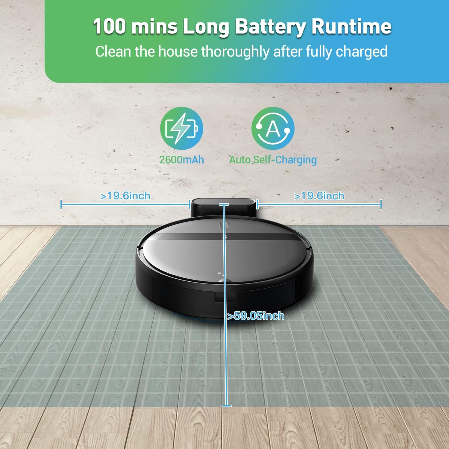 Robot Vacuum and Mop Combo, App/Alexa Control, Smart Robot Vacuum Cleaner, Ultra-Thin, Automatic Recharge Robotic Vacuum Cleaner for Pet Hair/Carpet/Hard Floor - Image 7