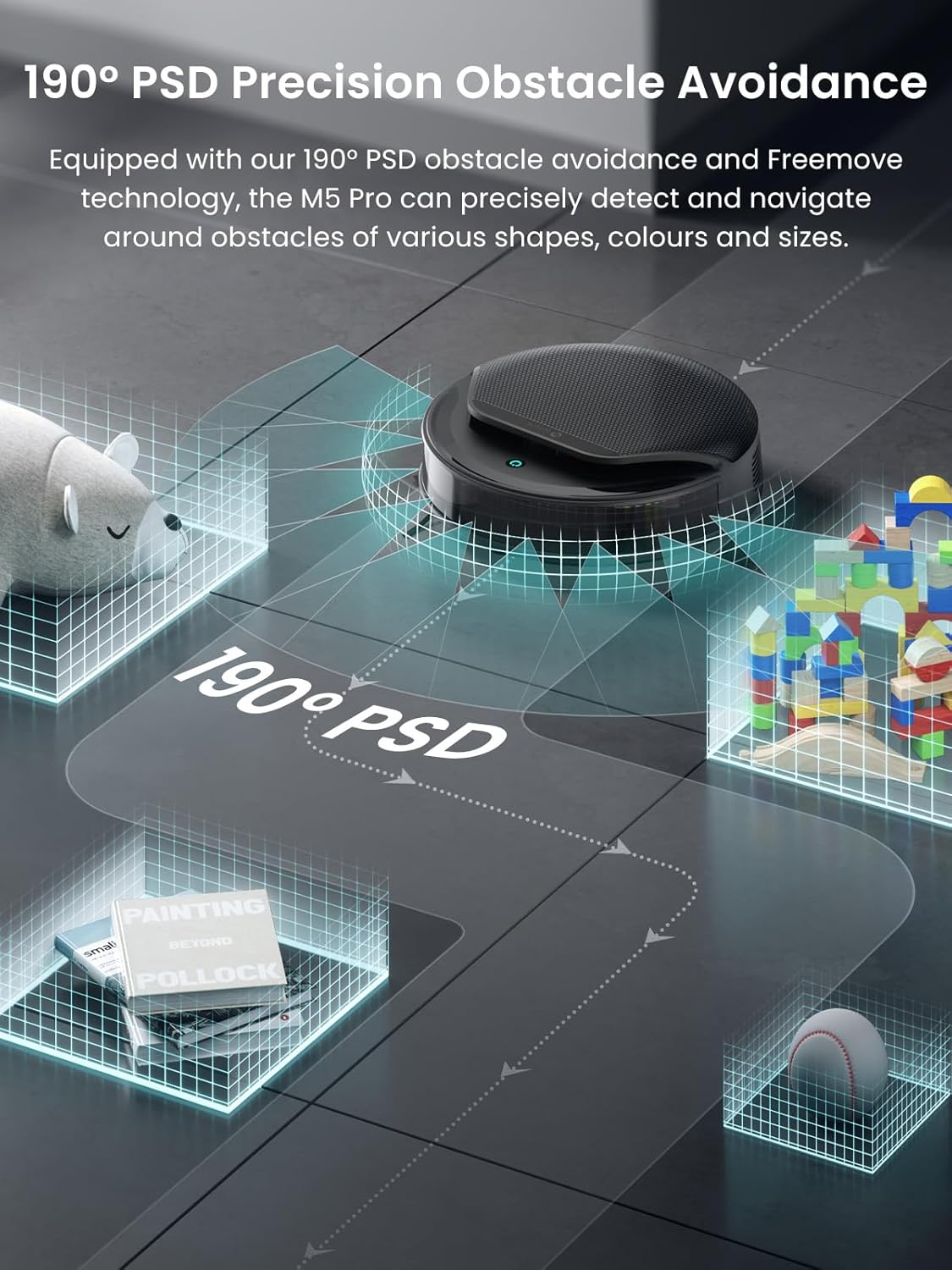 Lefant M5 Pro LiDAR Robot Vacuum and Mop, 18000Pa Suction, PSD 2.0 Smart Obstacle Avoidance, All-in-One Robot Vacuum 120 Day Self-Emptying, Auto Mop Washing, Drying&Refilling, Supports 2.4G/5G WiFi - Image 9