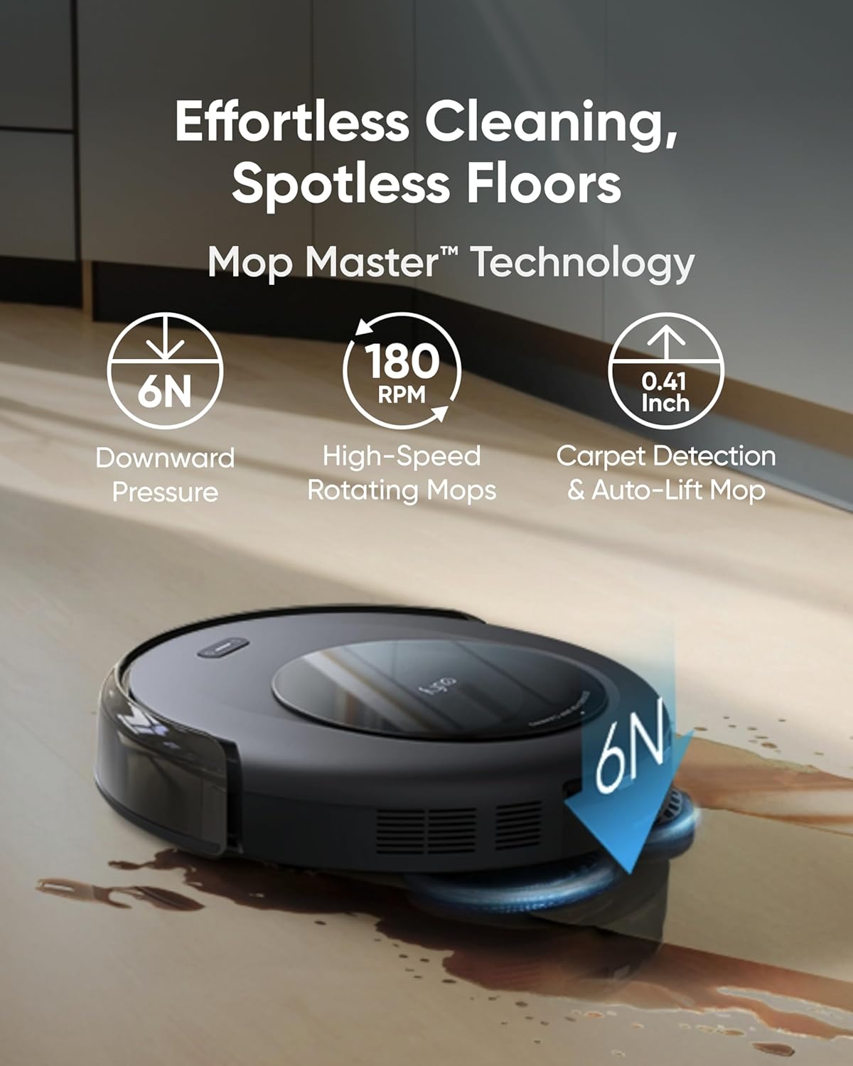 eufy Omni C20 Robot Vacuum and Mop Combo, All-in-One Station, Auto Mop Washing and Auto Drying for Hands-Free Cleaning, 7000 Pa Powerful Suction, Self Emptying, 3.35-Inch - Image 5