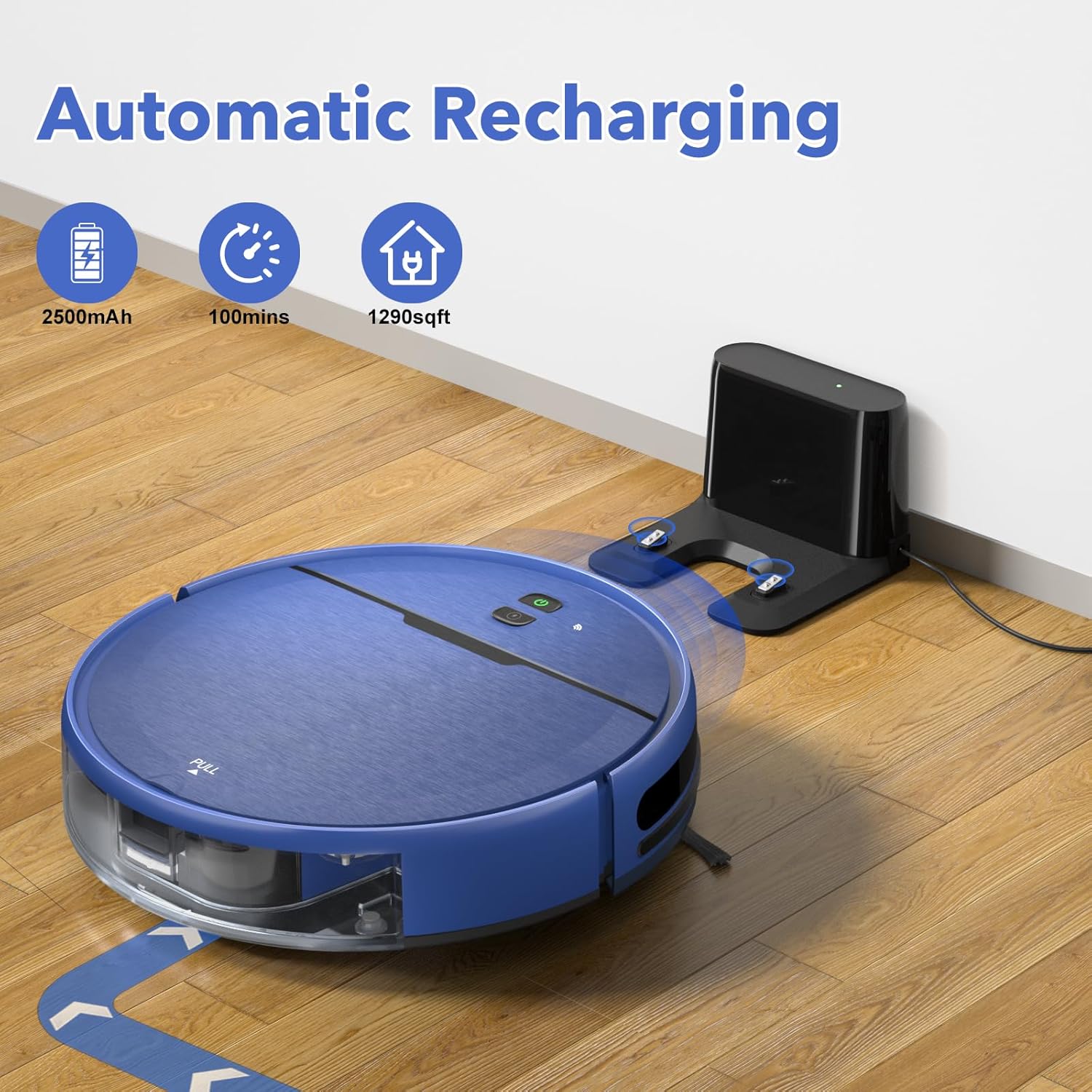 Robot Vacuum and Mop Combo, 2 in 1 Robotic Vacuums Cleaner with WiFi/App, Robot Vacuum with Water Tank, Strong Suction, Schedule, Self-Charging, Quiet, for Hard Floor, Pet Hair, Low Pile Carpet - Image 7