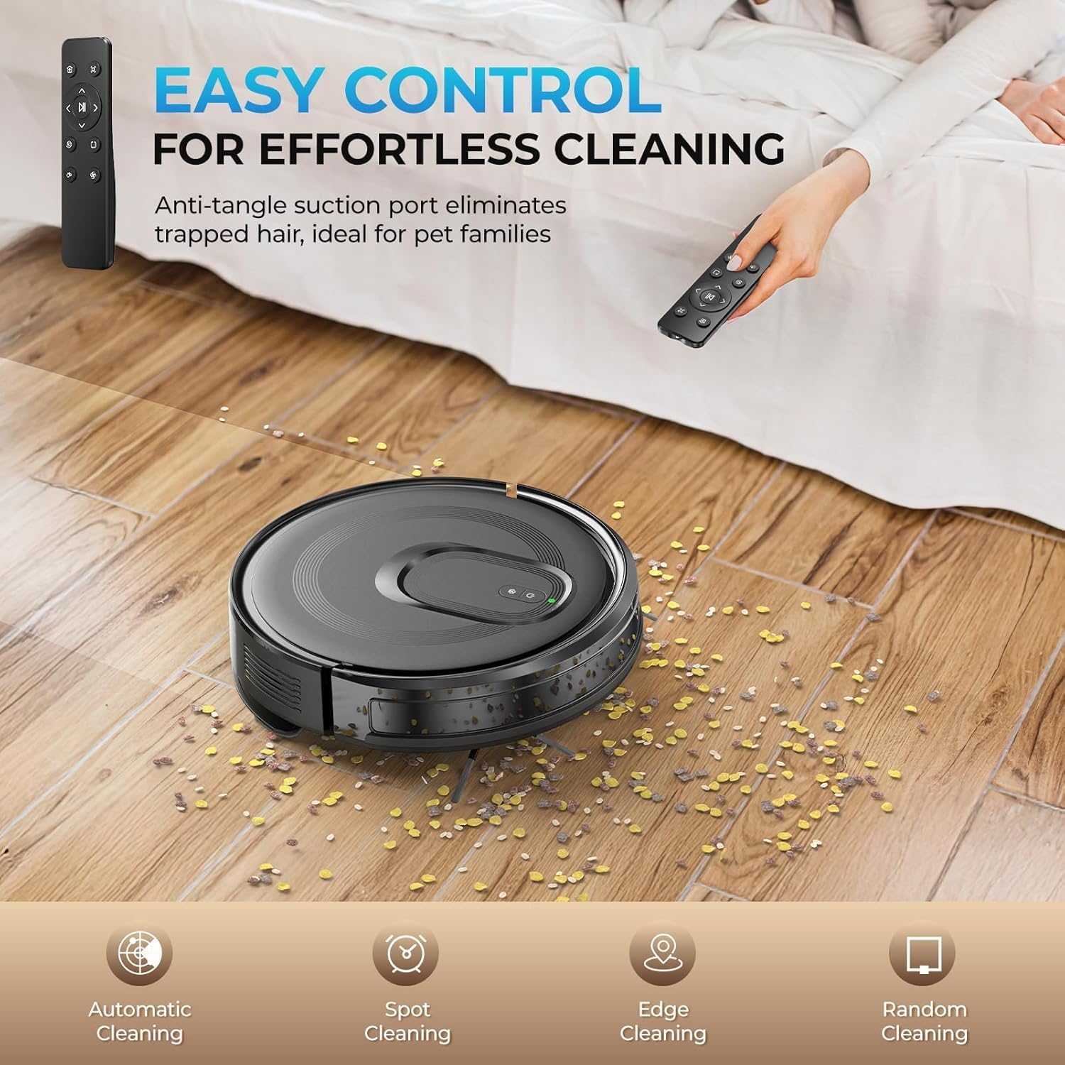 Robot Vacuum and Mop Combo, 2 in 1 Mopping Robot Vacuum Cleaner, 4200Pa Powerful Suction, Multi-Surface Cleaning, Obstacle Avoidance, Self-Charging, Easy to use, App & Voice Control, Works with Alexa - Image 7