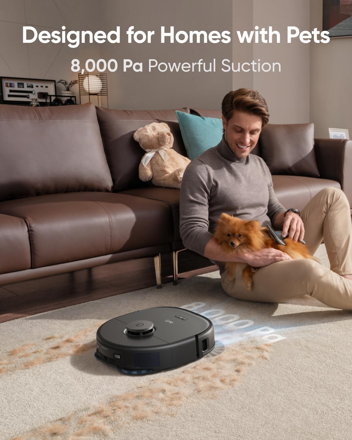 eufy X10 Pro Omni Robot Vacuum and Mop Combo, Incredible Suction, Dual Mops with 12 mm Auto-Lift and Carpet Detection, AI Obstacle Avoidance, Auto Mop Washing&Drying, Self-Emptying, Self-Refilling - Image 5