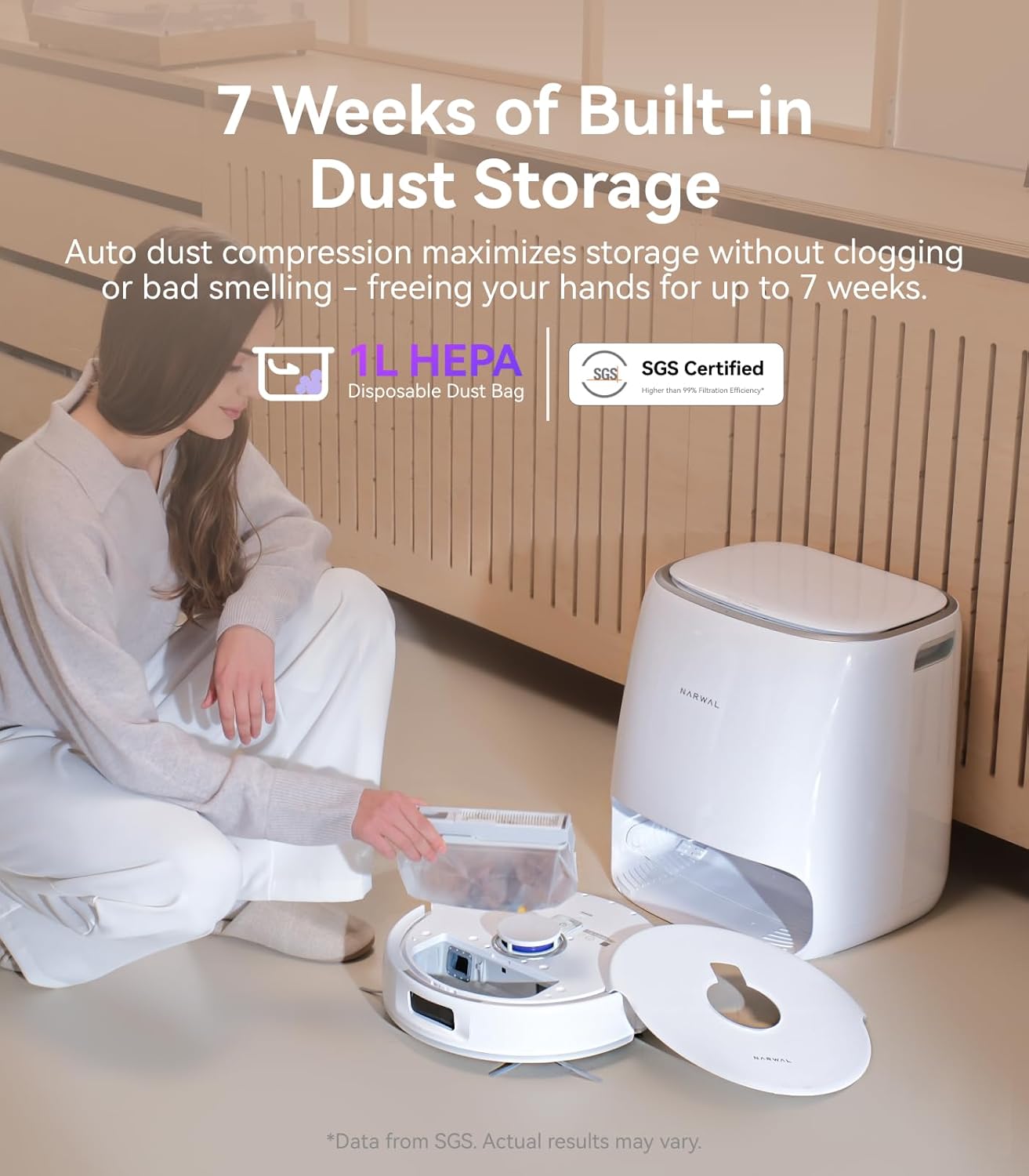 NARWAL Freo Pro Robot Vacuum and Mop Combo, Tangle Free Robot Mop, 8500Pa Powerful Suction, Self-Emptying, Auto Mop Washing, Auto Drying, Obstacle Avoidance, Ideal for Pet Hair and Hard Floor - Image 7