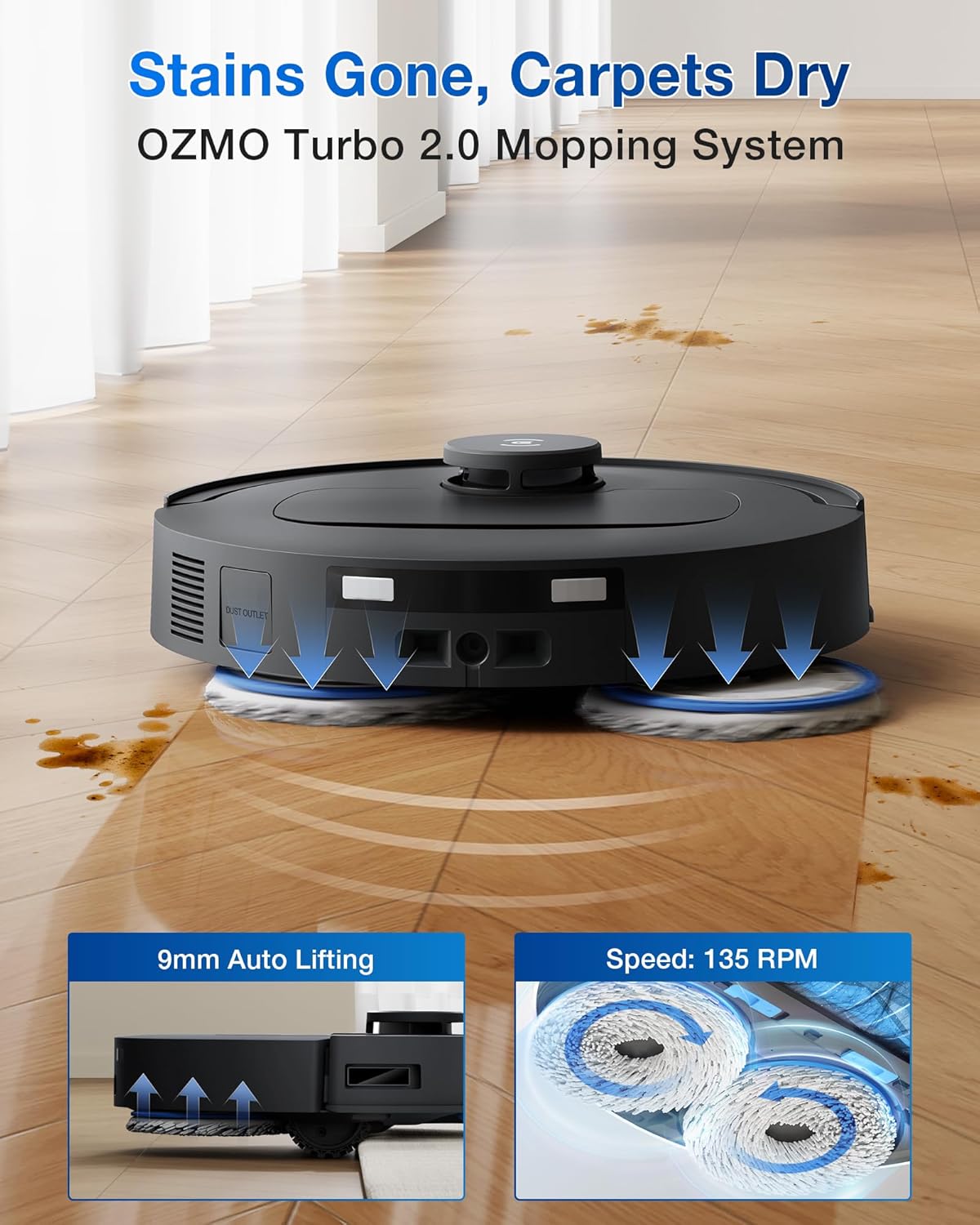 ECOVACS DEEBOT T30C Robot Vacuum and Mop, 20,000Pa Suction, TruEdge Adaptive Edge Mopping, ZeroTangle 2.0 Technology, Hot Water Washing, Self-Emptying, Auto-Lift Mopping, Obstacle Avoidance - Image 4