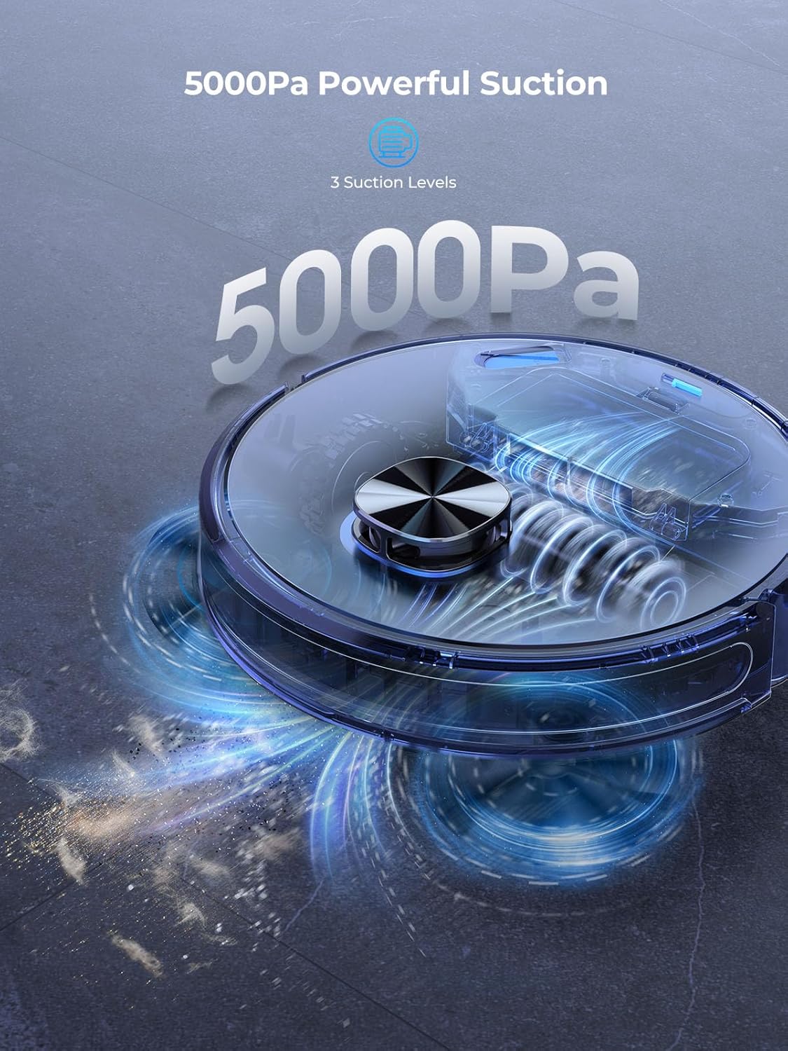 Robot Vacuum and Mop, 5000Pa Self-Emptying Robot Vacuum, Smart Lidar Navigation Robot Vacuum Cleaner with Home Mapping, 180 Min Max, Ultra-Slim, Ideal for Pet Hair, Hard Floor, Carpet (L6 Nex) - Image 2