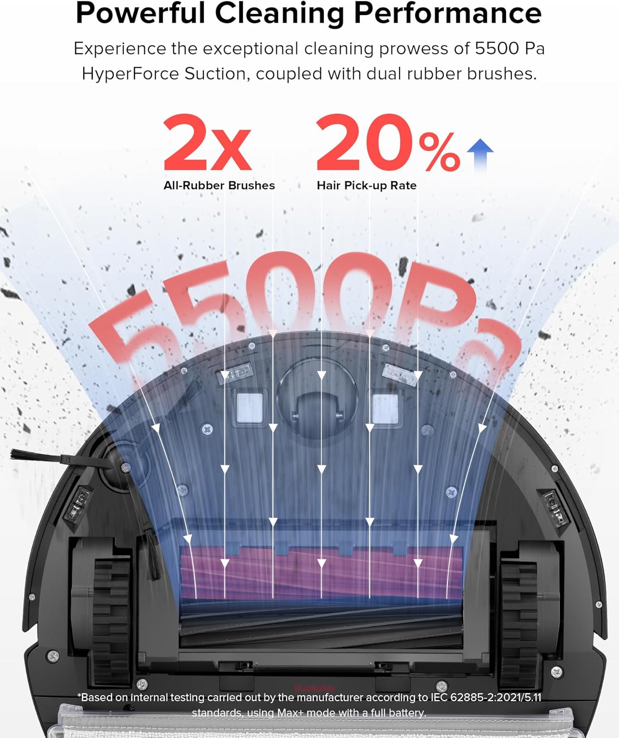 roborock Q5 Pro+ Robot Vacuum and Mop, Self-Emptying, 5500 Pa Max Suction, DuoRoller Brush, Hands-Free Cleaning for up to 7 Weeks, Precise Navigation, Perfect for Hard Floors, Carpets, and Pet Hair - Image 3