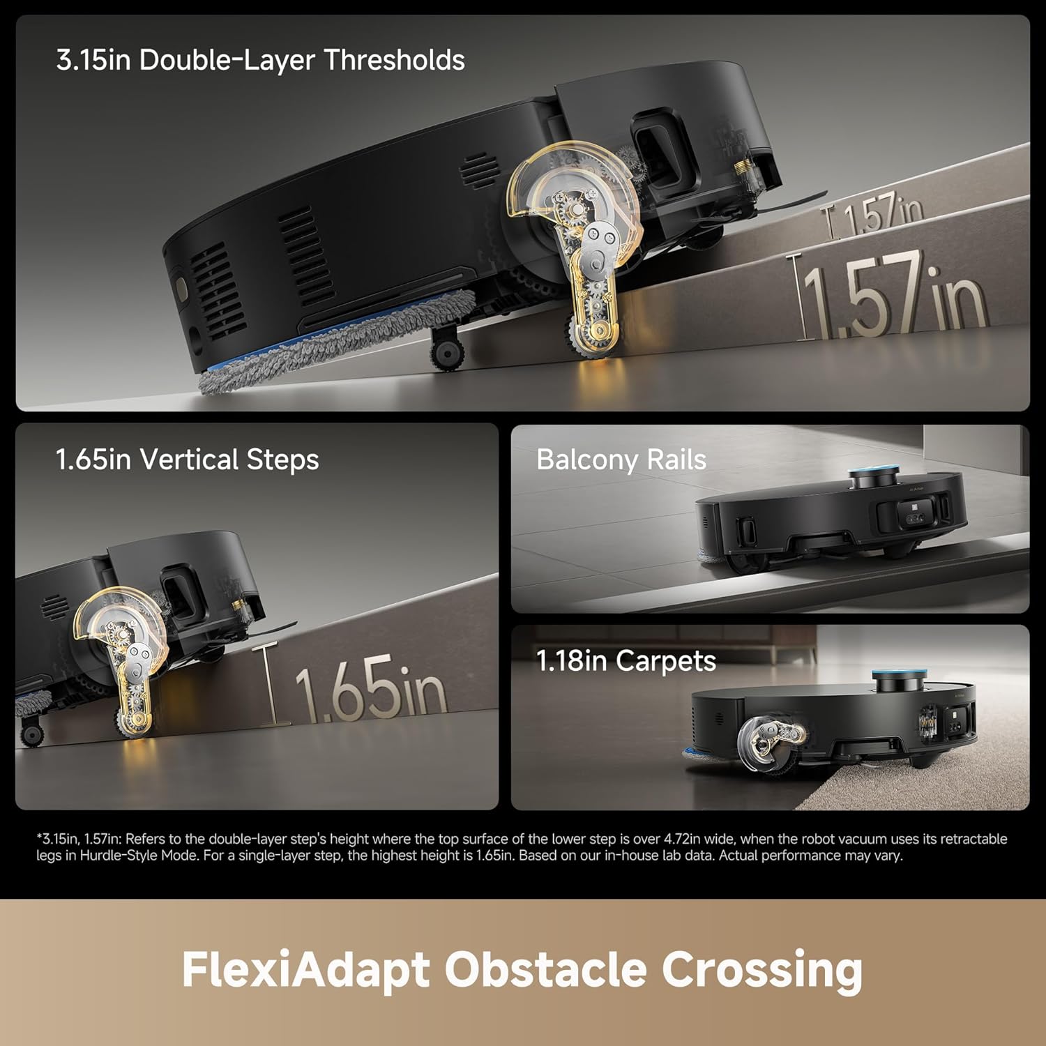 DREAME Matrix10 Ultra Robot Vacuum and Mop, Multi-Mop Switching, 3.14inch Obstacle Clearing, 30,000Pa Suction, Self Empty&Refill, Self-Cleaning, 100% Detangling, 240+ Obstacle Avoidance, Voice Control - Image 4