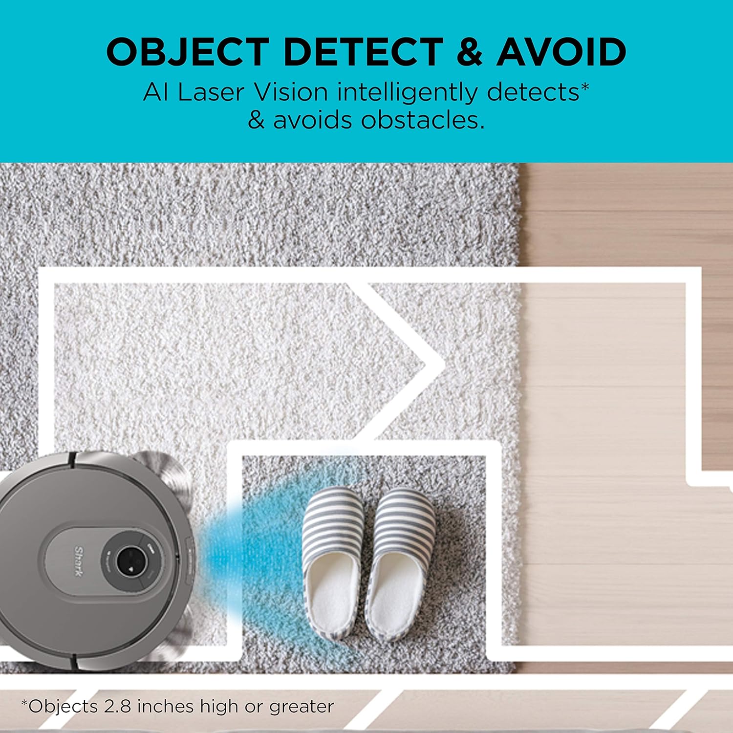 Shark AI Robot Vacuum, Smart Mapping|Scheduling|Pet Hair Pick Up|Logical Navigation, Black/Silver (RV2001), Carpet - Image 3