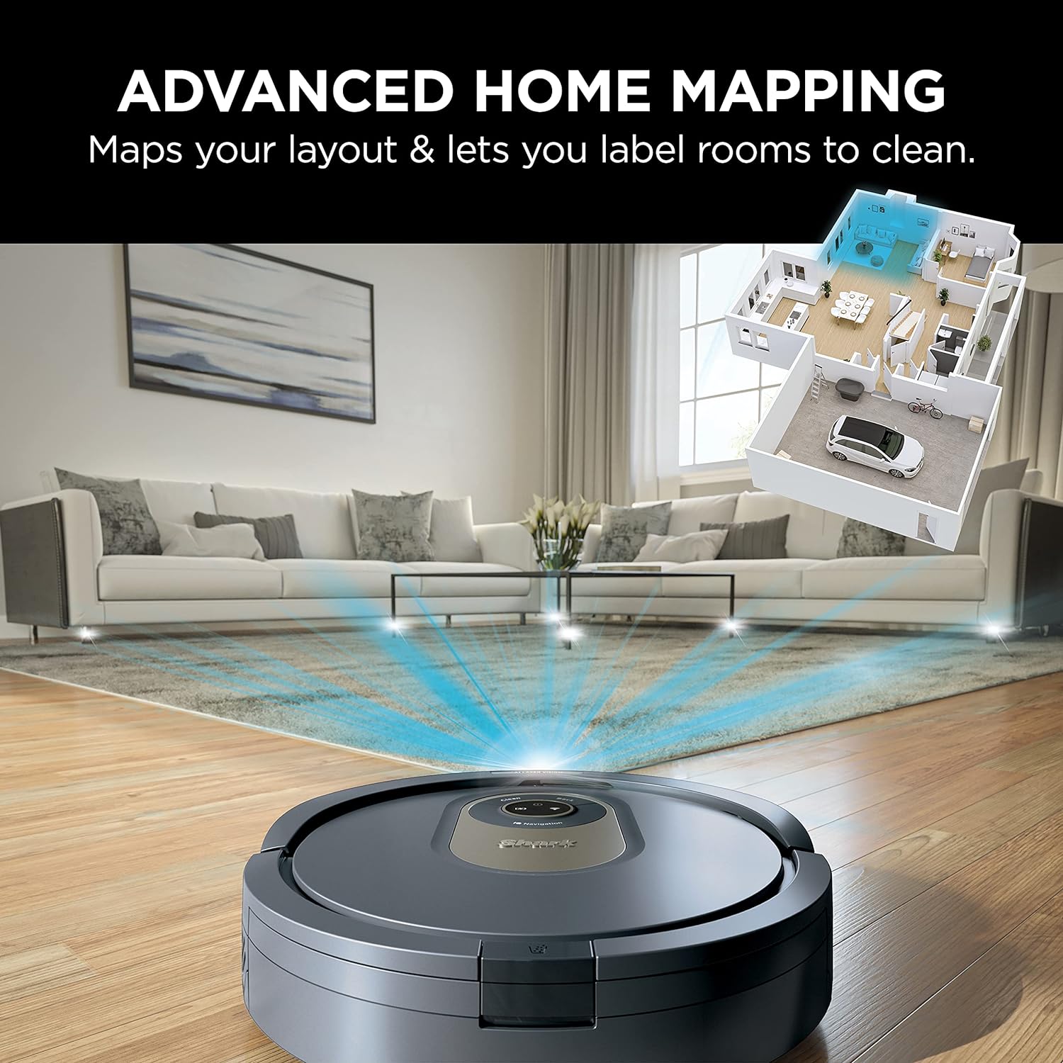 Shark AV2001 AI Robot Vacuum with Self-Cleaning Brushroll, Object Detection, Advanced Navigation, Home Mapping, Perfect for Pet Hair, Compatible with Alexa, Gray - Image 5