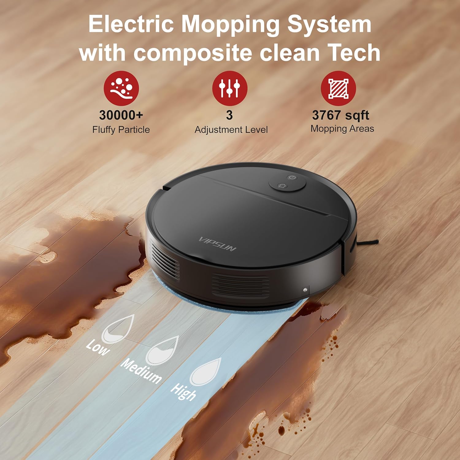 Robot Vacuum and Mop Combo with 4000Pa Suction, APP/Voice/Remote Control, Robotic Vacuums with Personalized Adjustment Setting, Self-Charging, Obstacle Avoidance, Smart Home Robot Aspiradora - Image 2