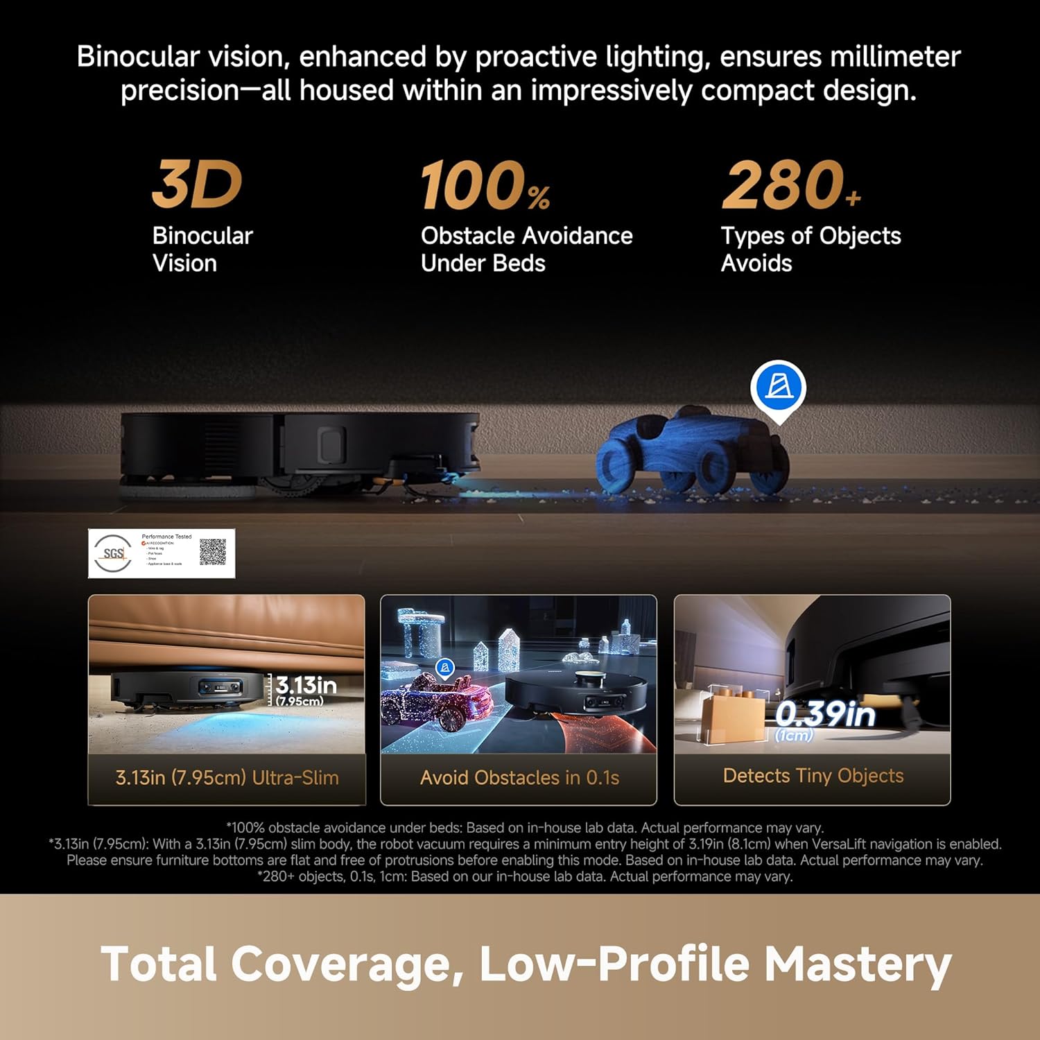 DREAME X60 Max Ultra Complete Robot Vacuum and Mop, Upgraded from X50 Series, 3.13in (7.95cm) Ultra-Thin Design, 35,000Pa Suction, Self Emptying&Refilling, Mop Self-Cleaning, 280+ Obstacle Avoidance - Image 2