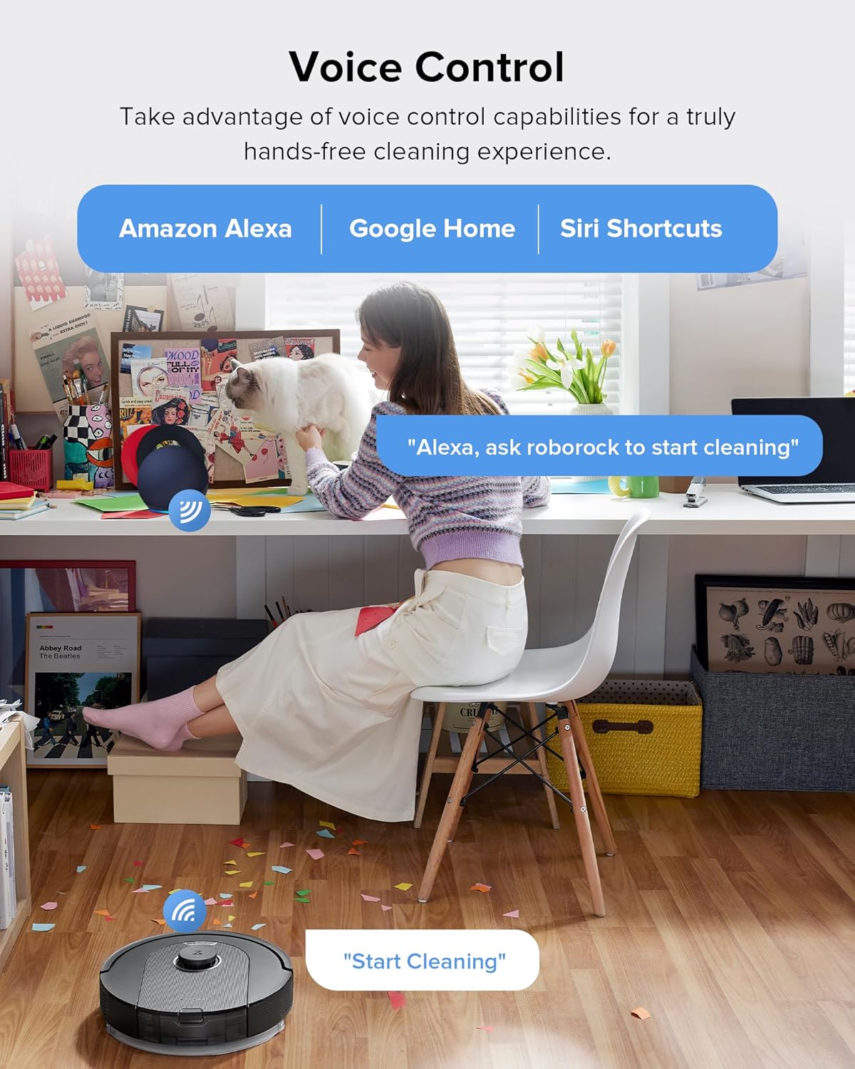 roborock Q5 Pro+ Robot Vacuum and Mop, Self-Emptying, 5500 Pa Max Suction, DuoRoller Brush, Hands-Free Cleaning for up to 7 Weeks, Precise Navigation, Perfect for Hard Floors, Carpets, and Pet Hair - Image 7