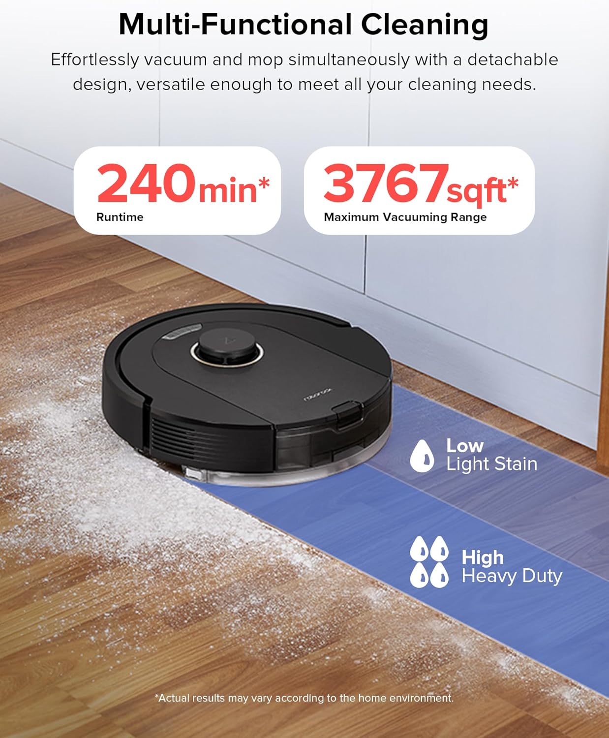 roborock Q5 Pro+ Robot Vacuum and Mop, Self-Emptying, 5500 Pa Max Suction, DuoRoller Brush, Hands-Free Cleaning for up to 7 Weeks, Precise Navigation, Perfect for Hard Floors, Carpets, and Pet Hair - Image 4