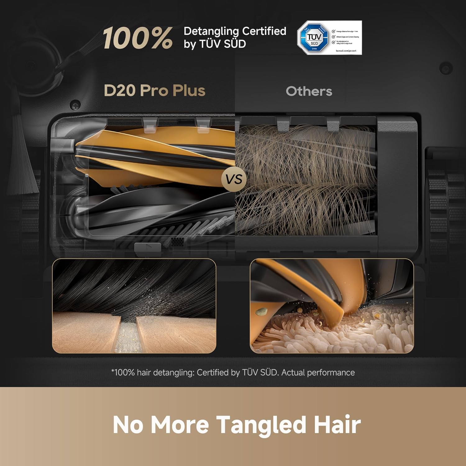 DREAME D20 Pro Plus Robot Vacuum, 13,000Pa Suction, DuoBrush for Pet Hair, Corner Cleaning, Self Emptying, LDS Navigation Laser Avoidance, Vacuum Mop, Hard Floors&Carpets, 5,200mAh Battery White - Image 4