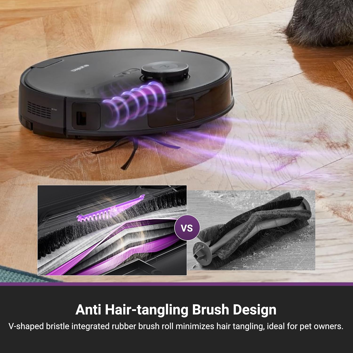 Eureka E20 Evo Plus Robot Vacuum and Mop Combo, 10,000Pa Suction Robot Vacuum Cleaner Bagless Self-Emptying Station, 45-Day Capacity Anti-Hair-Tangling Side Brush Mop Lifting App Control LiDAR Nav - Image 4