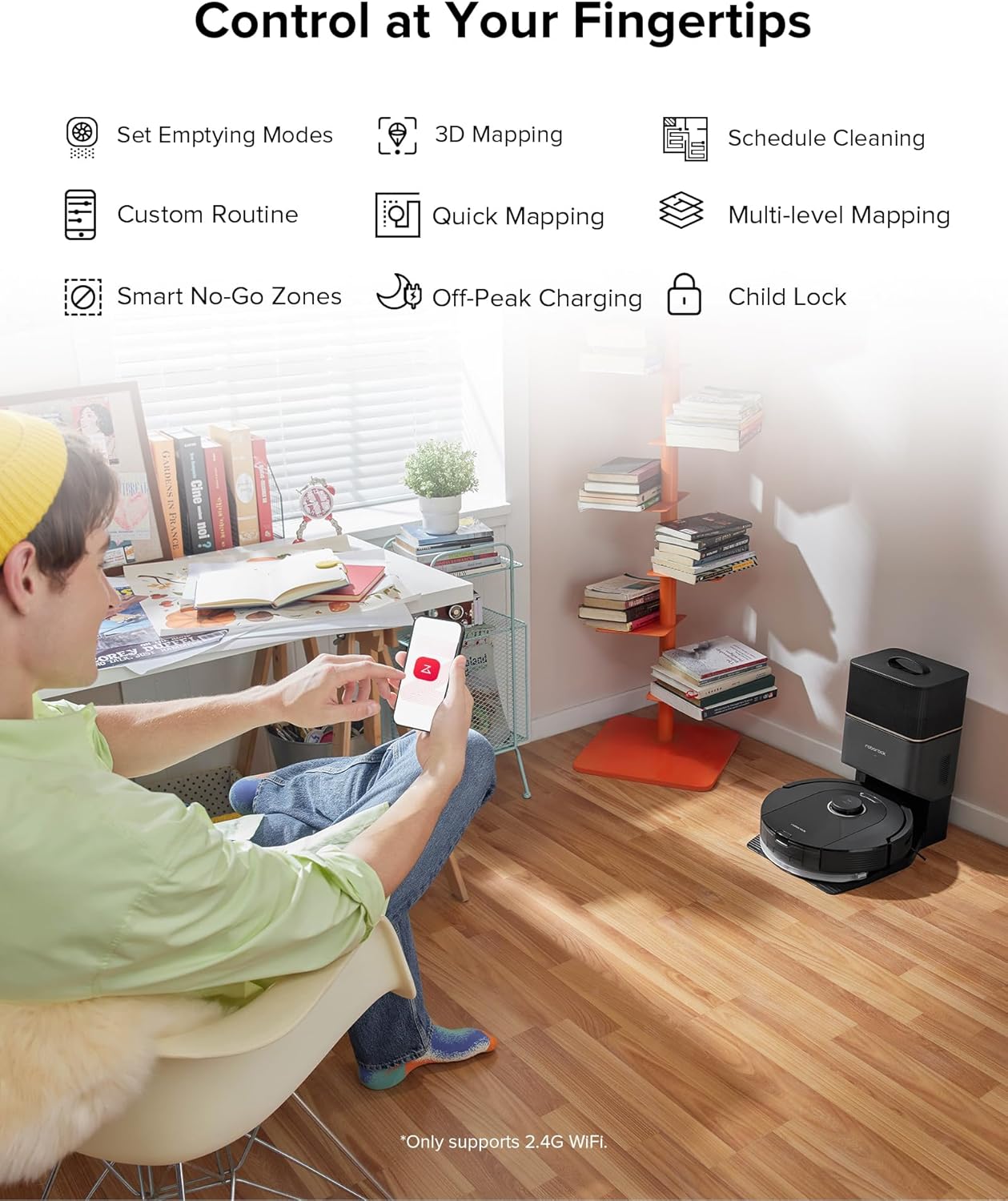 roborock Q5 Pro+ Robot Vacuum and Mop, Self-Emptying, 5500 Pa Max Suction, DuoRoller Brush, Hands-Free Cleaning for up to 7 Weeks, Precise Navigation, Perfect for Hard Floors, Carpets, and Pet Hair - Image 6