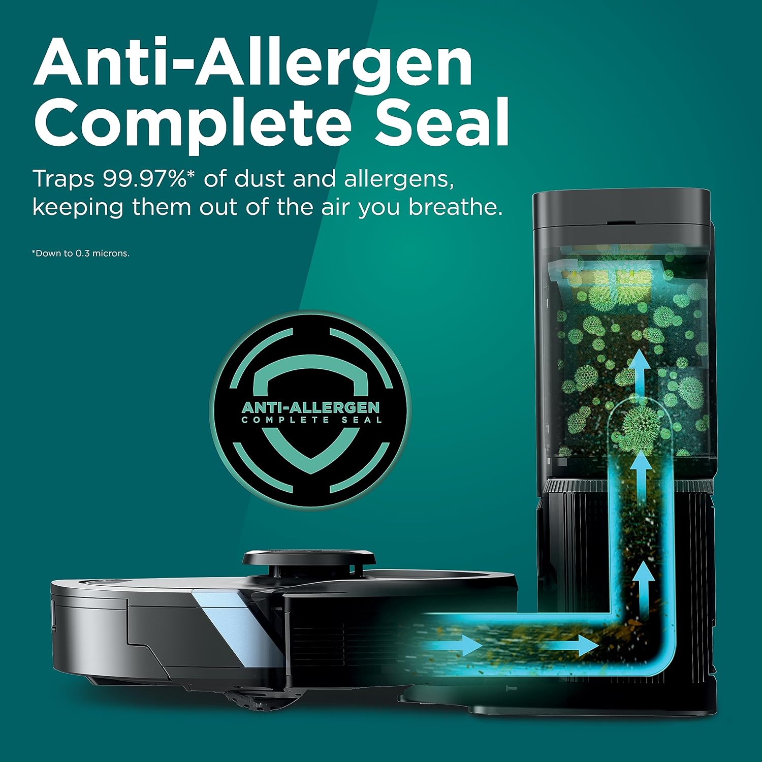 Shark Plus 2in1 Robot Vacuum & Mop with Sonic Mopping, Home Mapping, HEPA Bagless Self Empty Base, CleanEdge, for Pet Hair, WiFi, Black/Mocha, AV2630WA, for Carpets & Hardfloors - Image 5