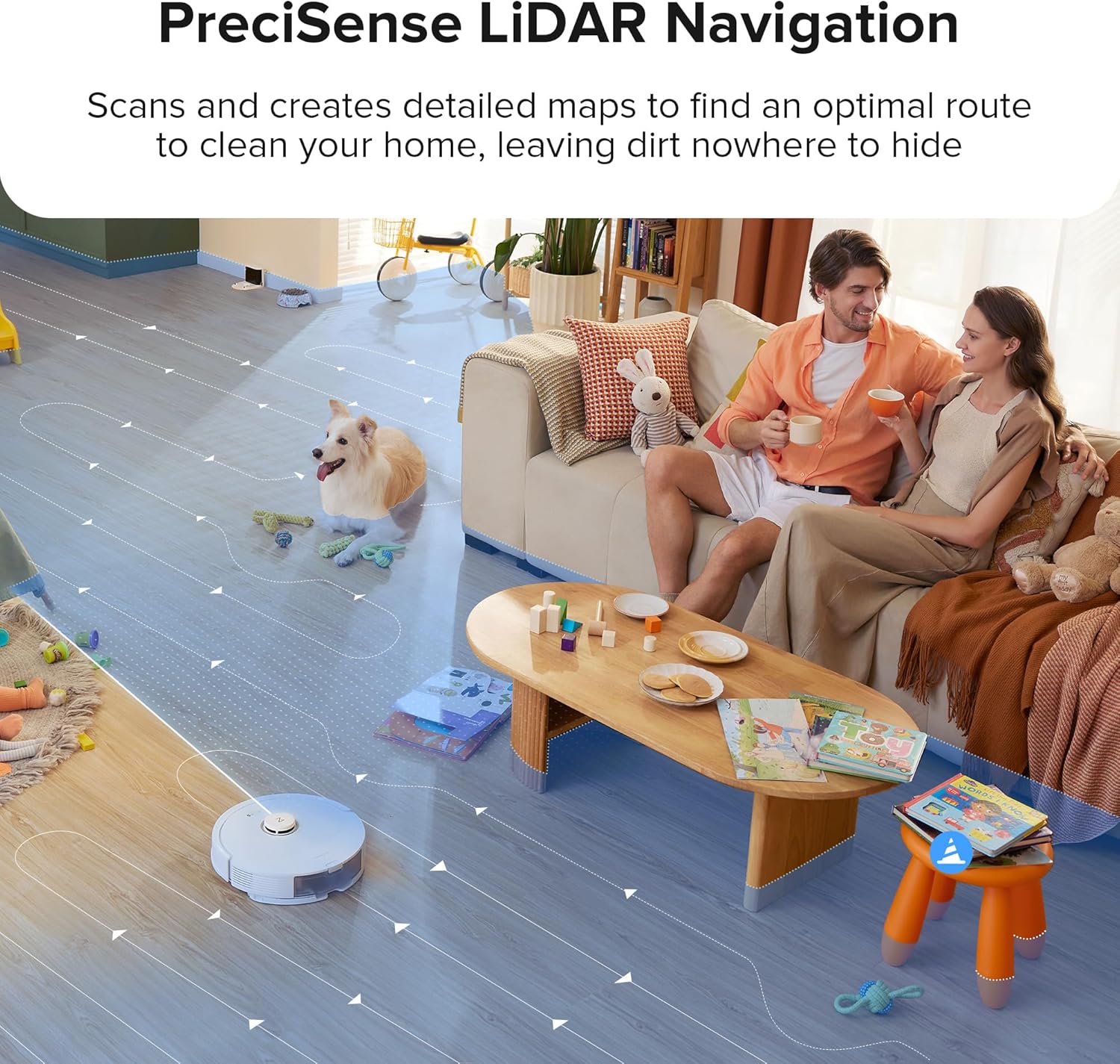 roborock Q8 Max Robot Vacuum and Mop Cleaner, DuoRoller Brush, 5500Pa Strong Suction, Lidar Navigation, Obstacle Avoidance, Multi-Level Mapping, Perfect for Pet Hair - Image 8