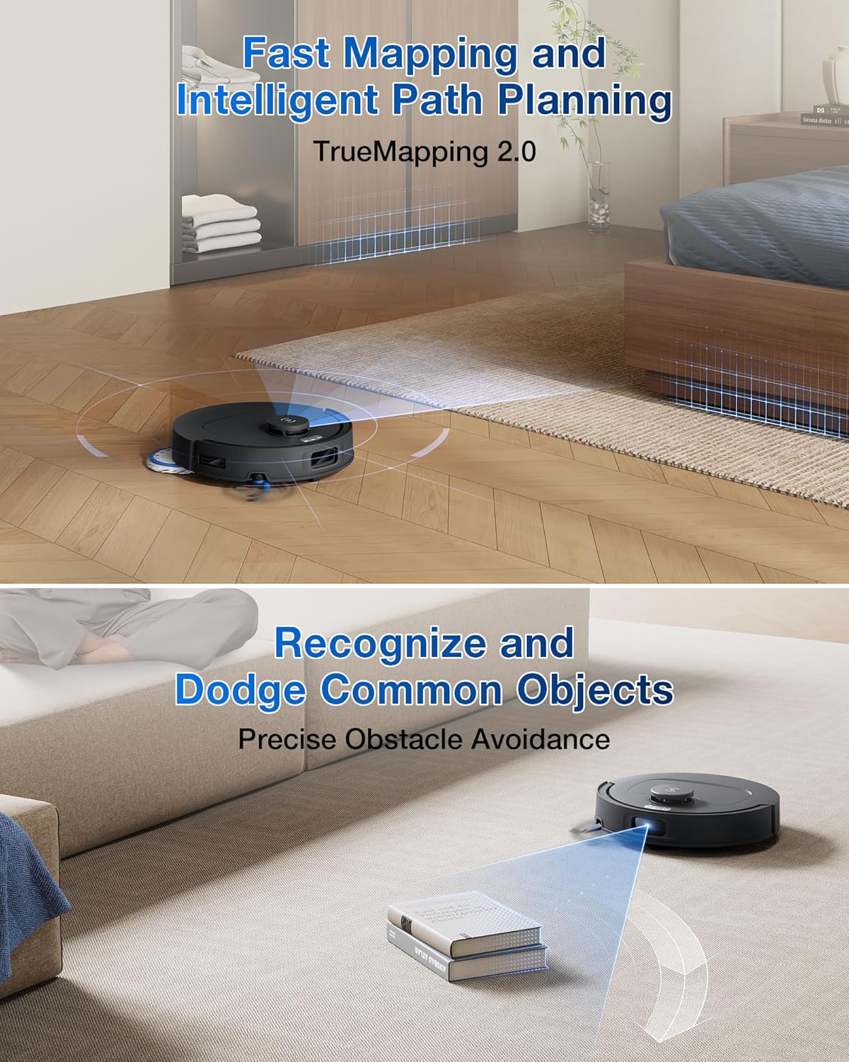 ECOVACS DEEBOT T30C Robot Vacuum and Mop, 20,000Pa Suction, TruEdge Adaptive Edge Mopping, ZeroTangle 2.0 Technology, Hot Water Washing, Self-Emptying, Auto-Lift Mopping, Obstacle Avoidance - Image 6