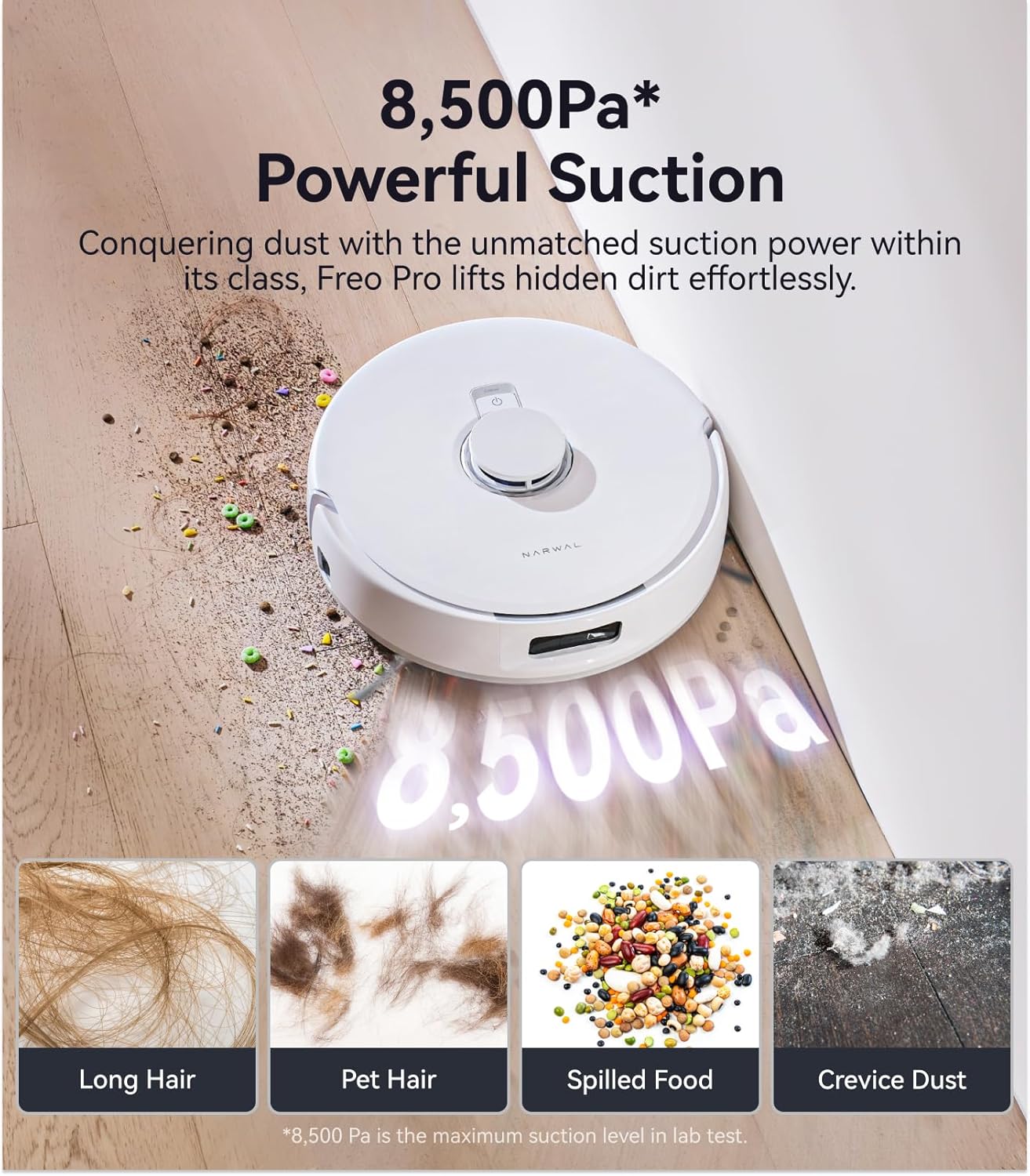 NARWAL Freo Pro Robot Vacuum and Mop Combo, Tangle Free Robot Mop, 8500Pa Powerful Suction, Self-Emptying, Auto Mop Washing, Auto Drying, Obstacle Avoidance, Ideal for Pet Hair and Hard Floor - Image 2