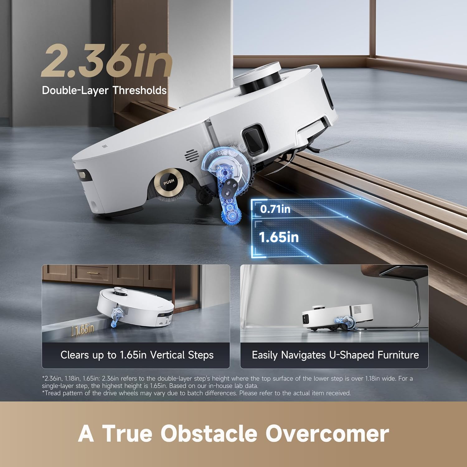 DREAME Aqua10 Roller Robot Vacuum, AquaRoll Mopping, 30,000Pa Suction, 100% Detangling, Carpet-Protecting Roller Guard, Clear 2.36in Obstacle, Self-Empty, Self-Cleaning, Roller Mop Extending - Image 6