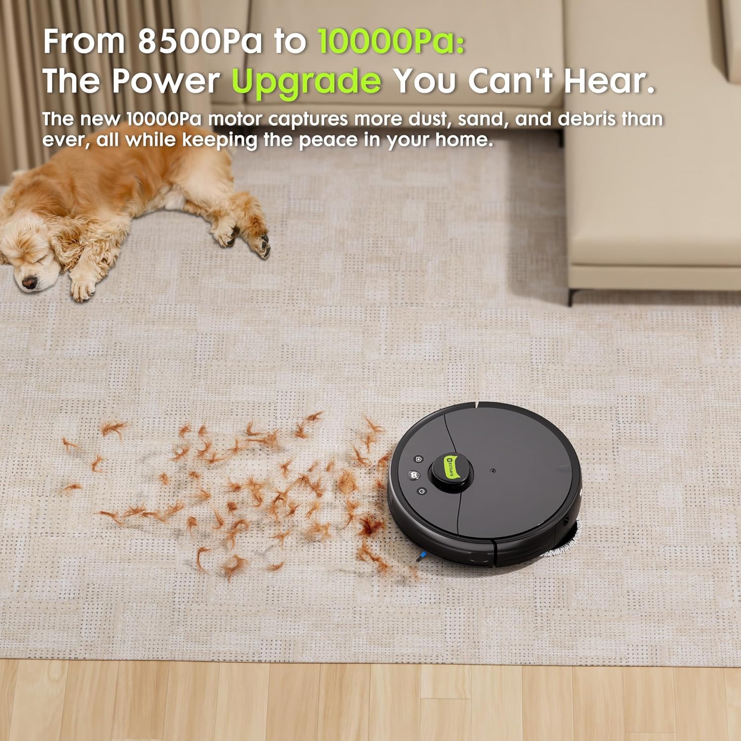 Robot Vacuum and Mop, Pet Hair Tangle-Free Cutter Technology, Max 10,000Pa Suction, Laser Navigation, Pet Laser, 75-Days Capacity, Carpet Lift Detection, APP & Voice Control, Robotic Vacuums Cleaner - Image 4