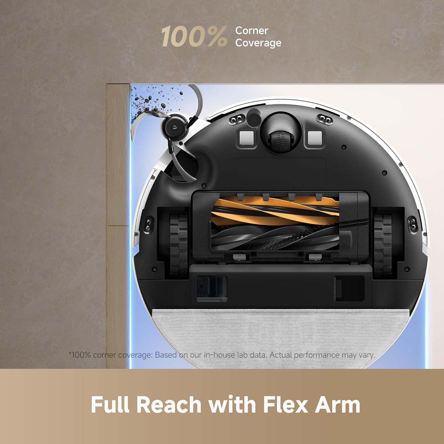 DREAME D20 Pro Plus Robot Vacuum, 13,000Pa Suction, DuoBrush for Pet Hair, Corner Cleaning, Self Emptying, LDS Navigation Laser Avoidance, Vacuum Mop, Hard Floors&Carpets, 5,200mAh Battery White - Image 9